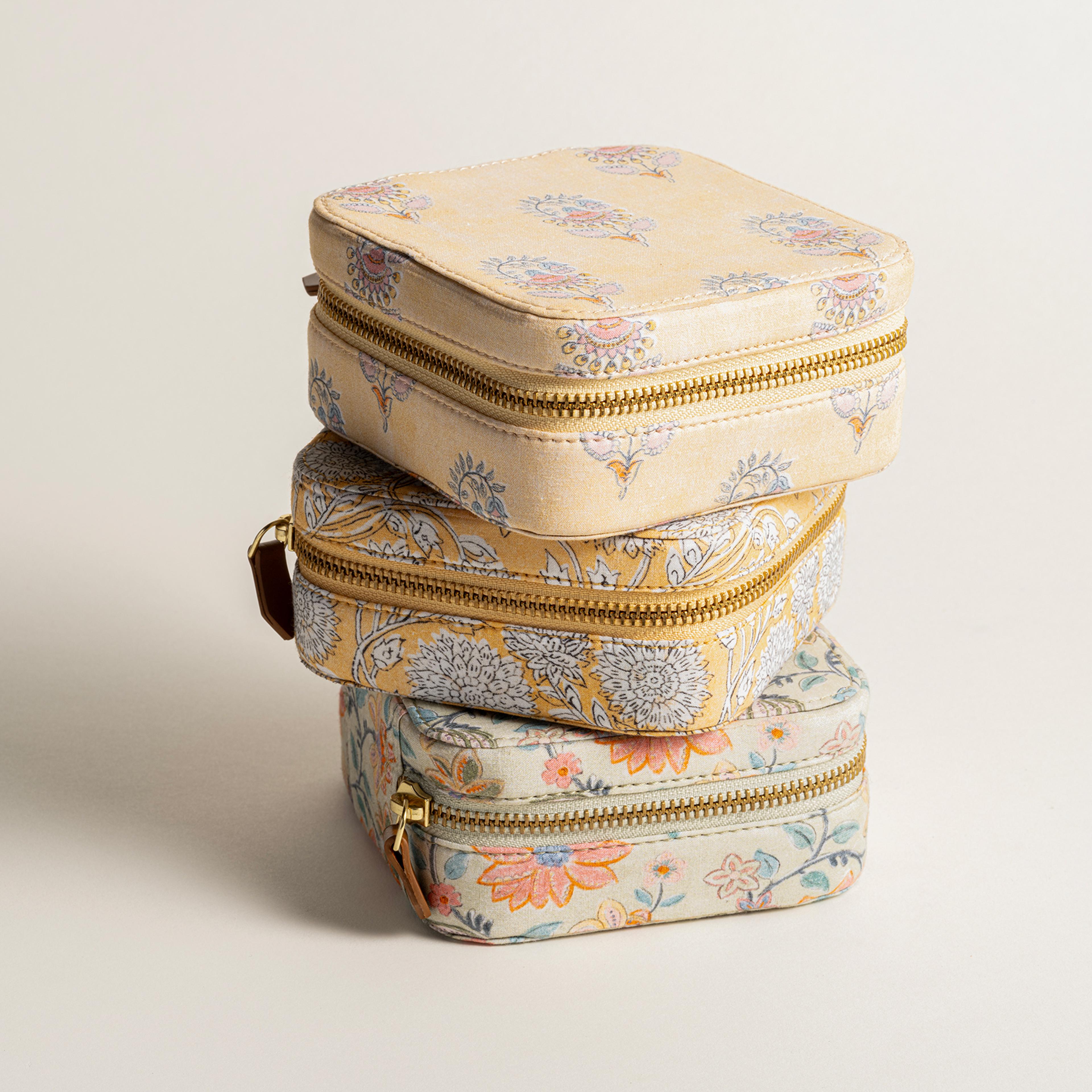 Noıda Baskılı Dekoratif Kutu 12.10x12.10 Cm Sarı