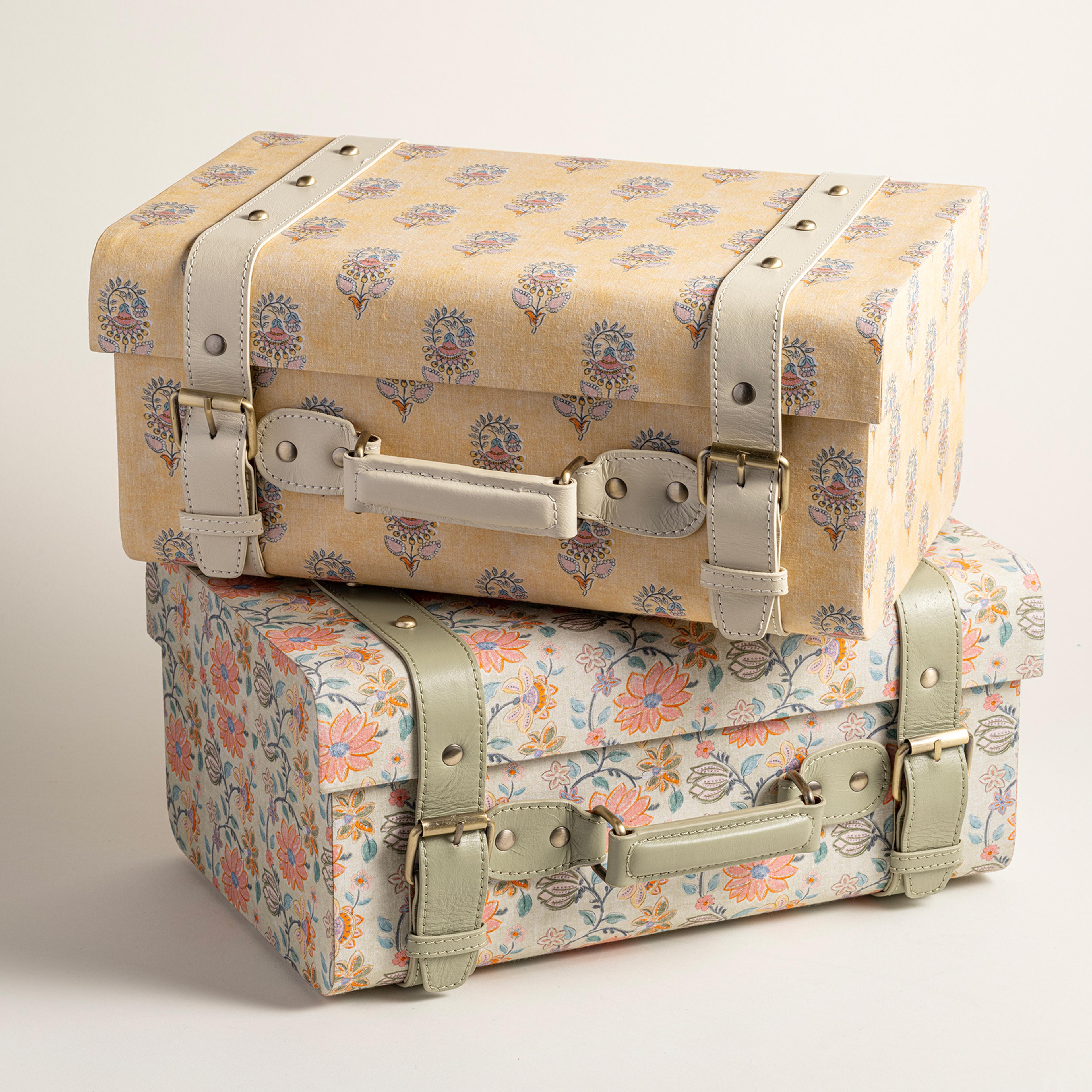 Noıda Pamuk Dekoratif Kutu 37.50x23.50x16.50 Cm Yeşil