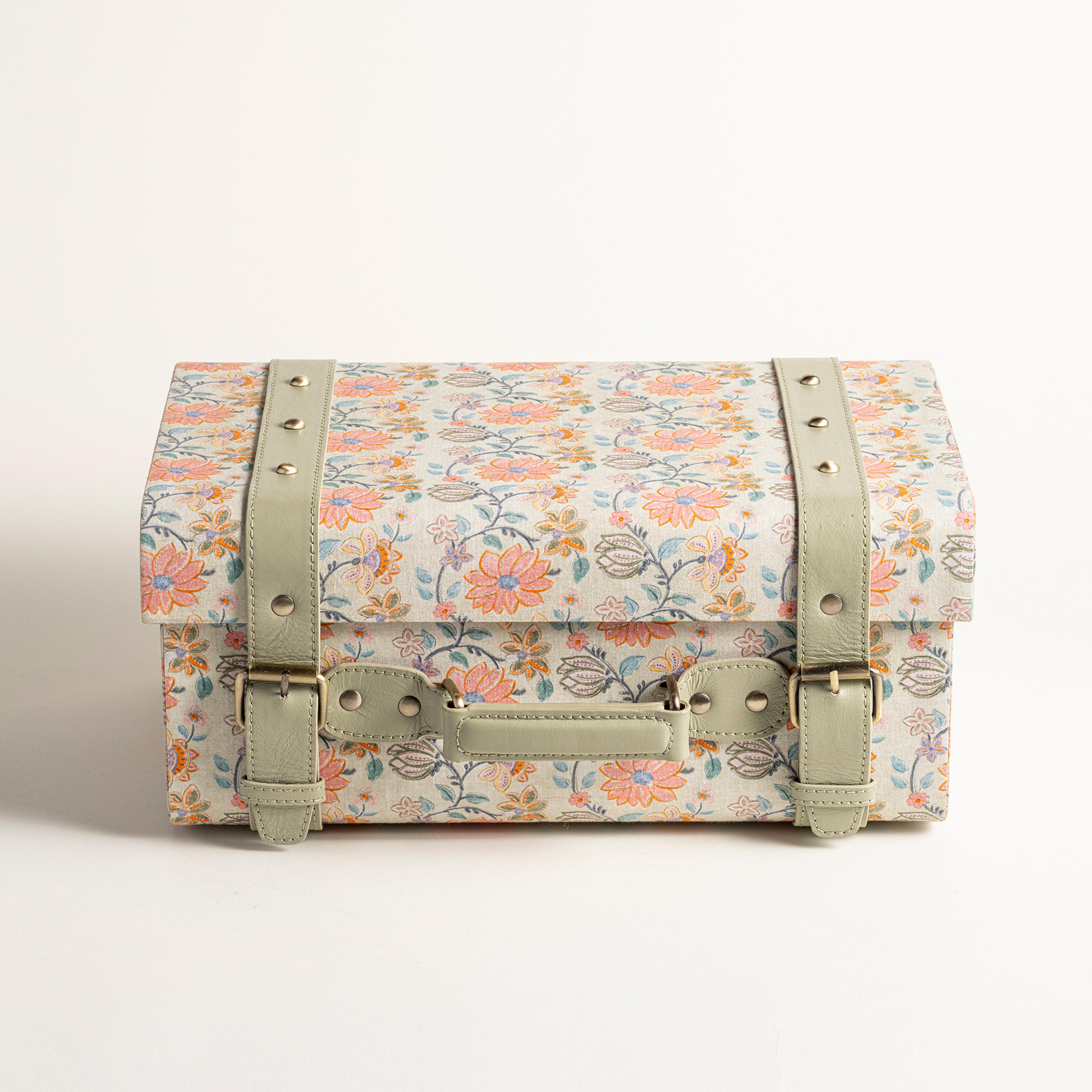 Noıda Pamuk Dekoratif Kutu 37.50x23.50x16.50 Cm Yeşil