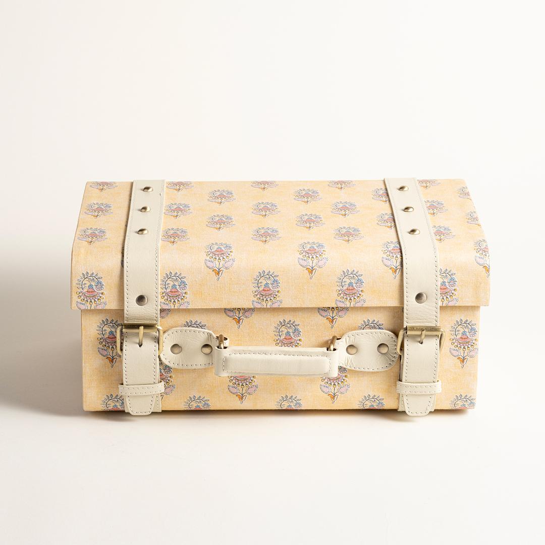 Noıda Pamuk Dekoratif Kutu 37.50x23.50x16.50 Cm Açık Sarı