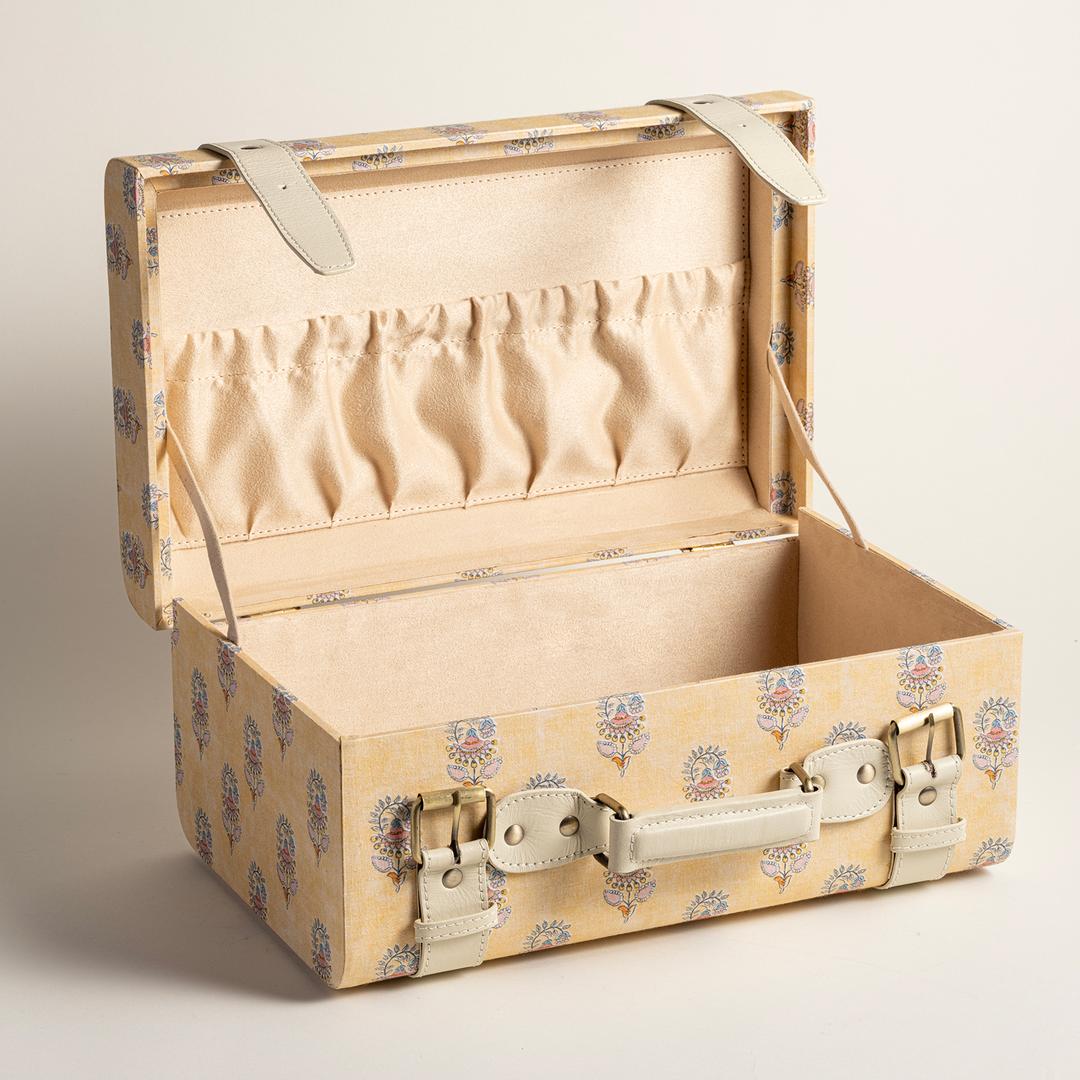 Noıda Pamuk Dekoratif Kutu 37.50x23.50x16.50 Cm Açık Sarı