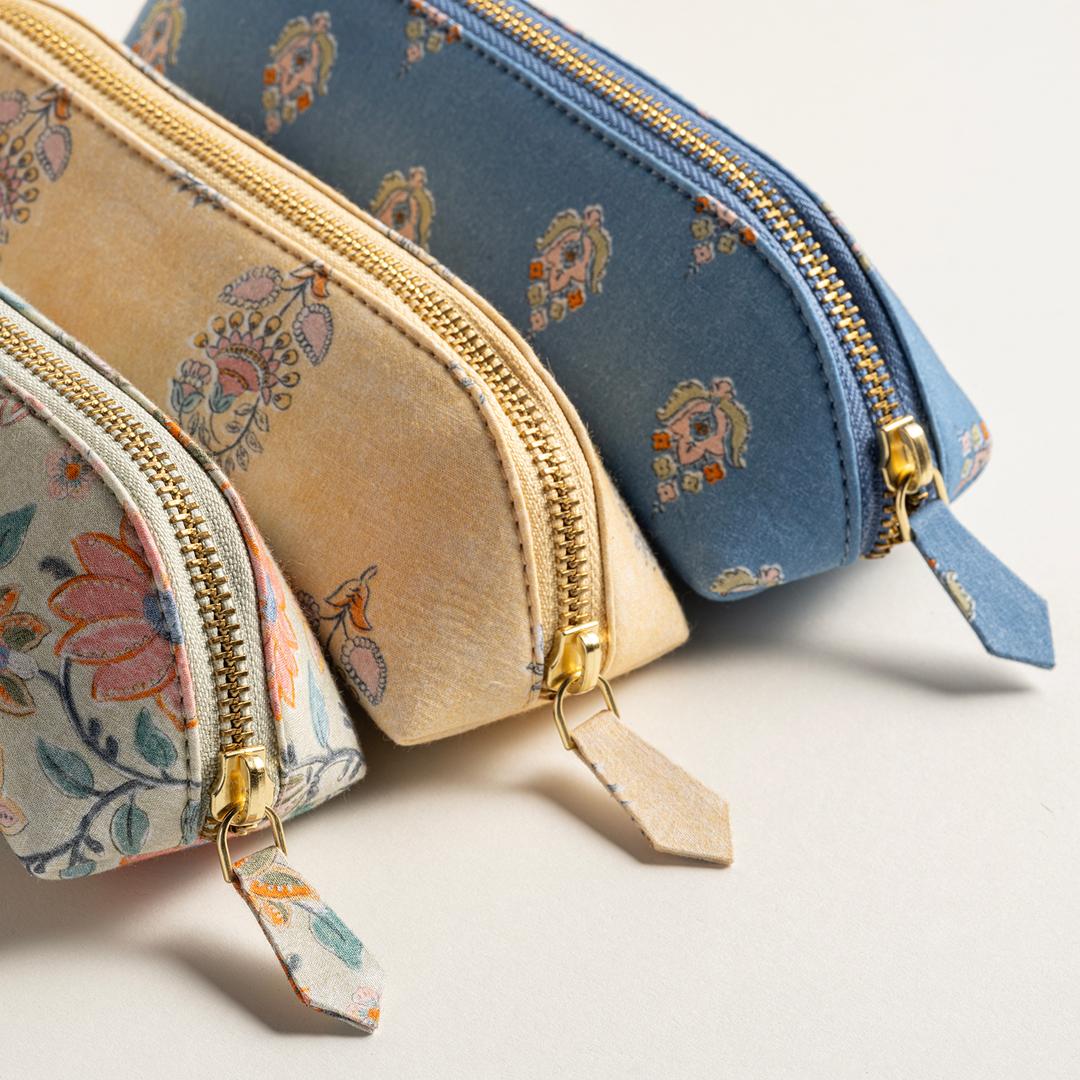 Noıda Baskılı Pamuk Kalemlik 21.00x6.10 Cm Mavi