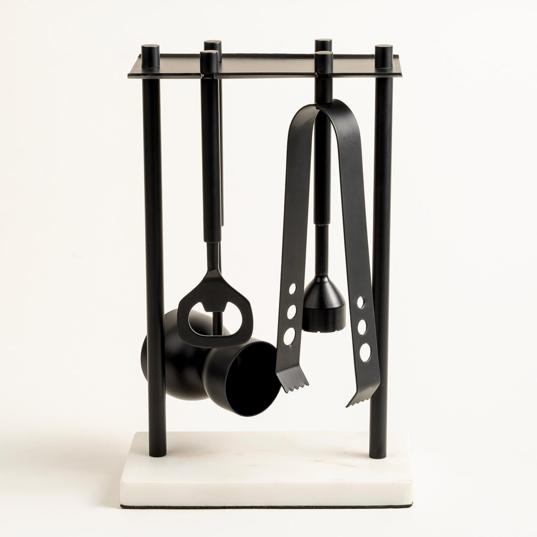 Rampur Çelik / Mermer Bar Aksesuarları 9x16x25 Cm Siyah