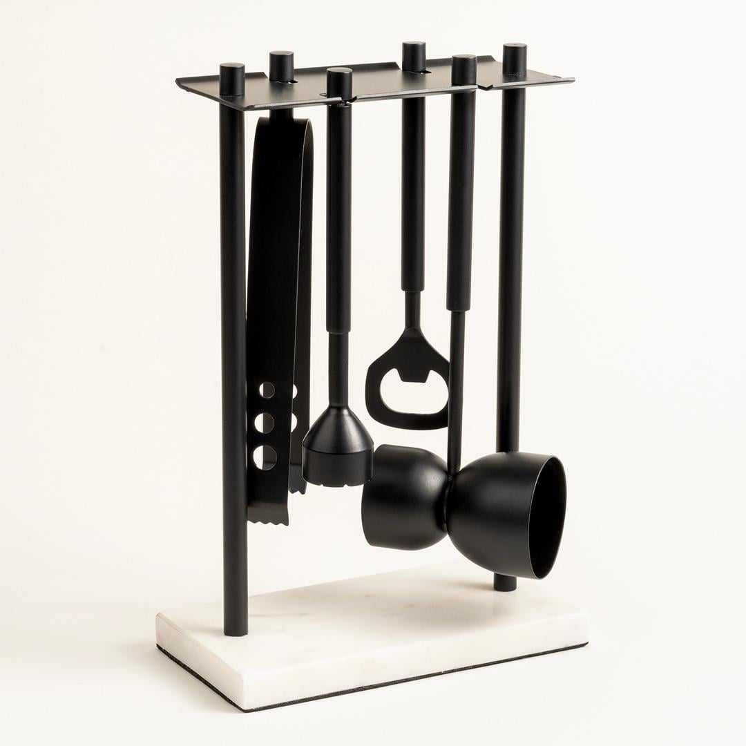 Rampur Çelik / Mermer Bar Aksesuarları 9x16x25 Cm Siyah