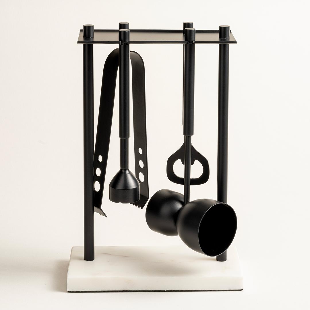 Rampur Çelik / Mermer Bar Aksesuarları 9x16x25 Cm Siyah