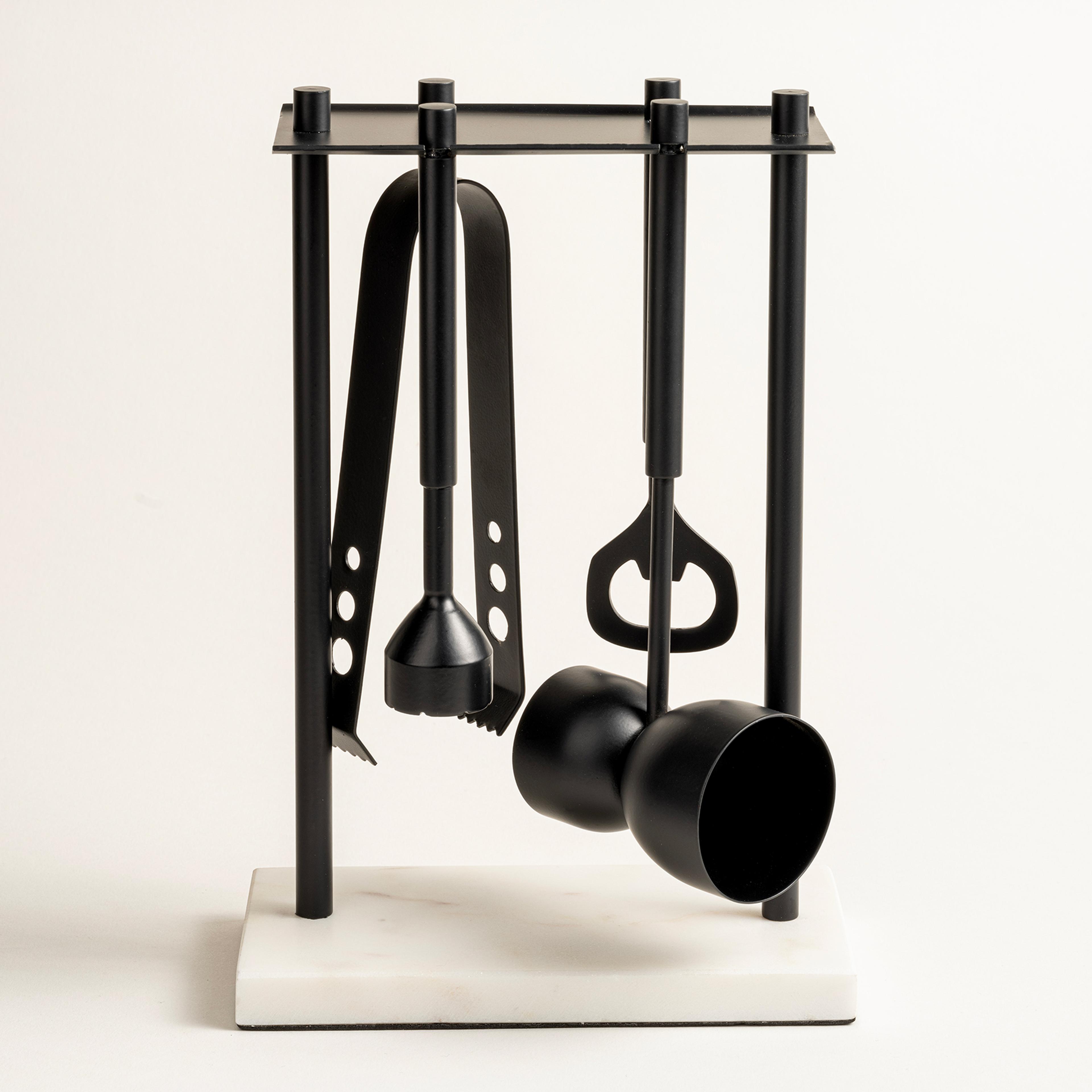 Rampur Çelik / Mermer Bar Aksesuarları 9x16x25 Cm Siyah