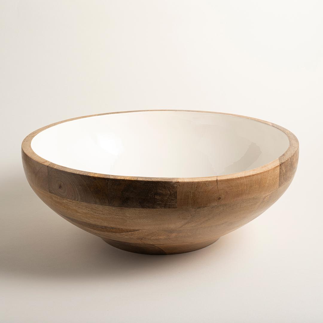 Lakrı Mango Ağacı Kase 43x43x16 Cm Natural