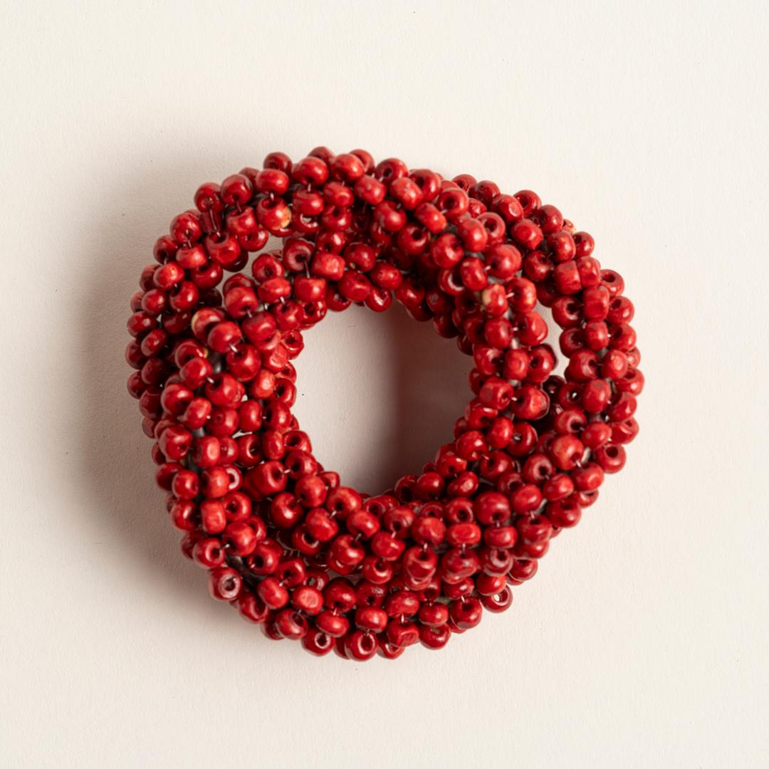 Khanpur Ahşap Boncuk Peçete Halkası 8 Cm Turuncu