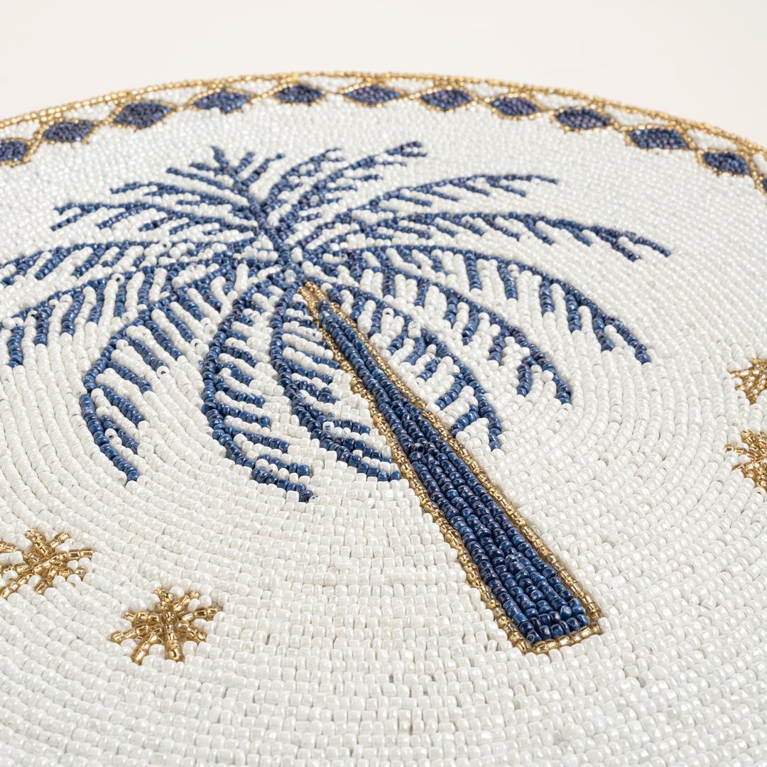 Khanpur Cam Boncuk Amerikan Servis 36 Cm Mavi-beyaz