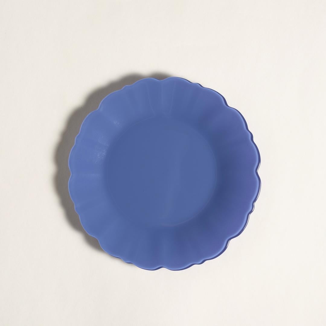 Balat Cam Pasta Tabağı 21x21x2 Cm Mavi