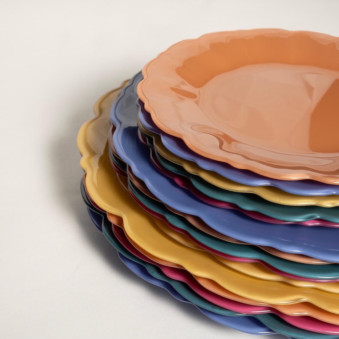 Balat Cam Pasta Tabağı 21x21x2 Cm Yeşil