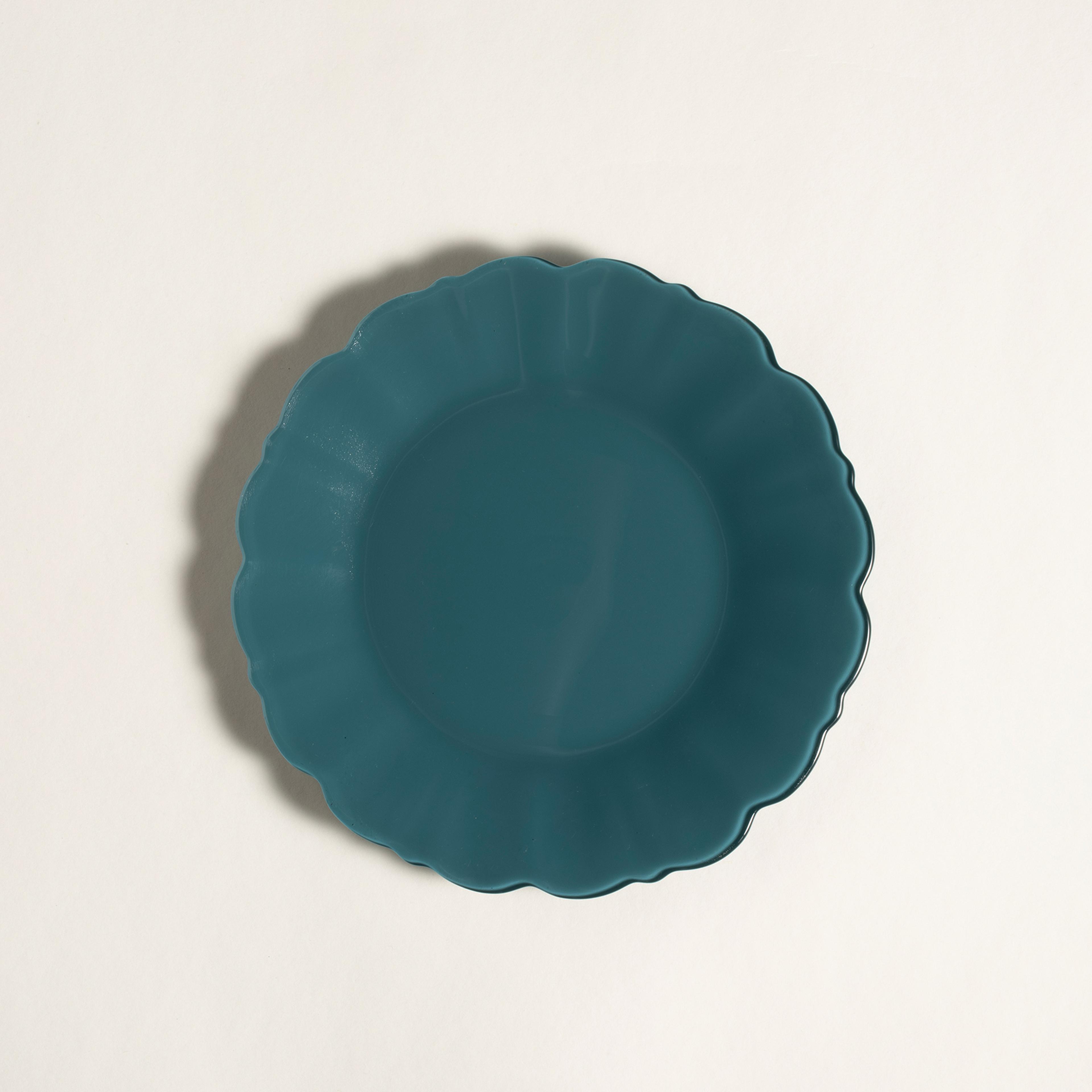 Balat Cam Pasta Tabağı 21x21x2 Cm Yeşil