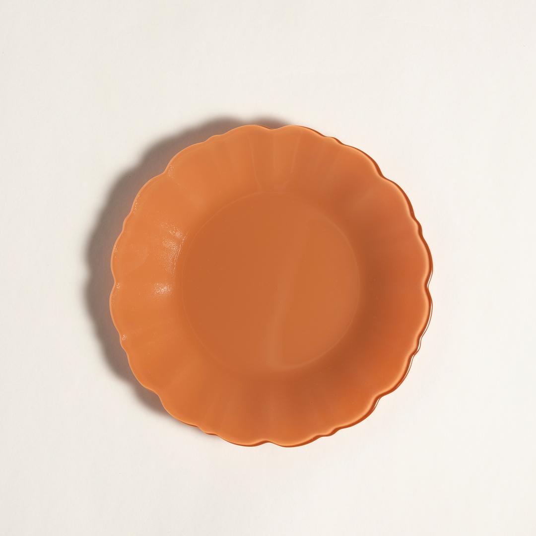 Balat Cam Pasta Tabağı 21x21x2 Cm Turuncu