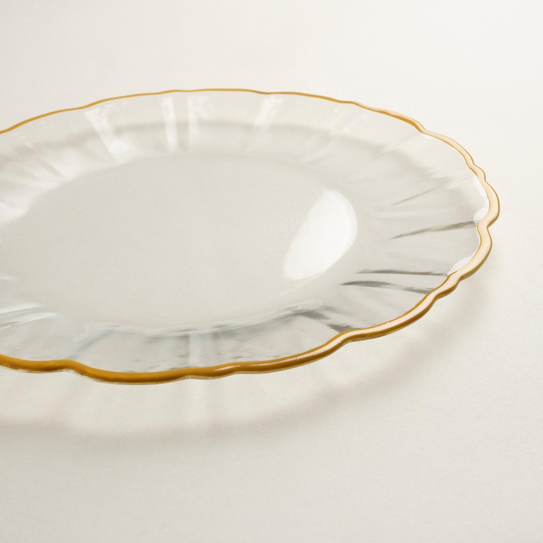 Balat Cam Servis Tabağı 28x28x2,2 Cm Şeffaf - Sarı