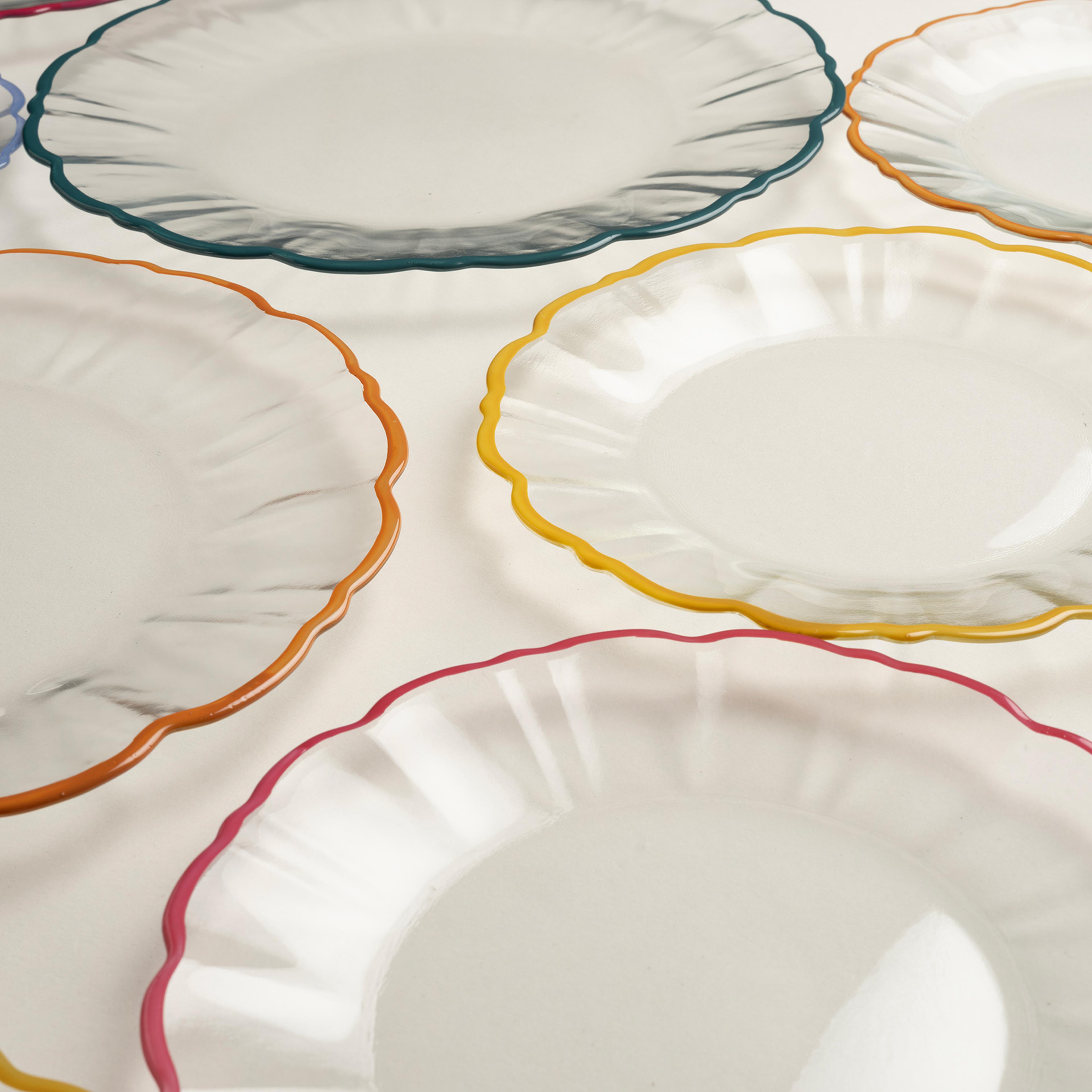 Balat Cam Pasta Tabağı 21x21x2 Cm Şeffaf - Yeşil