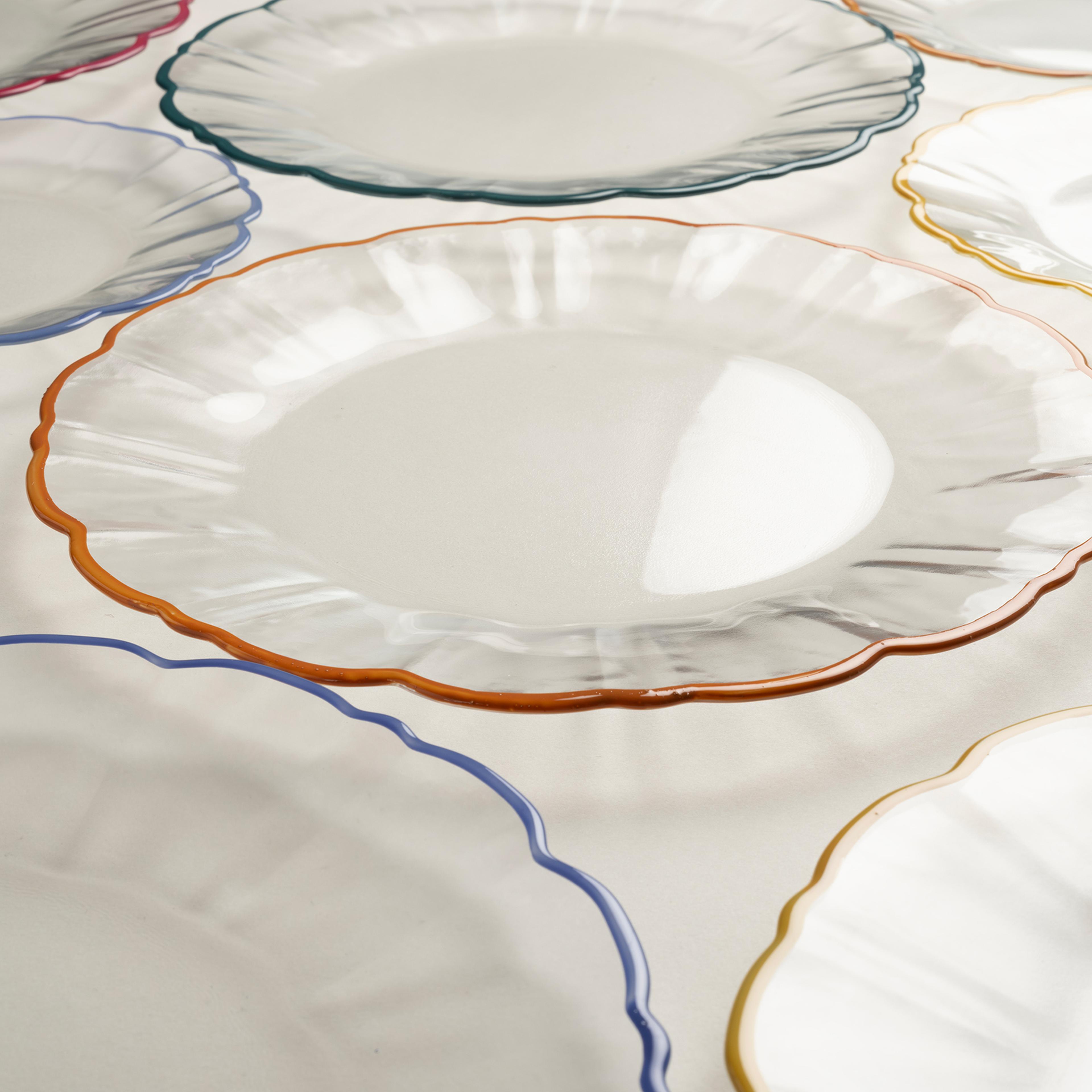 Balat Cam Pasta Tabağı 21x21x2 Cm Şeffaf - Sarı