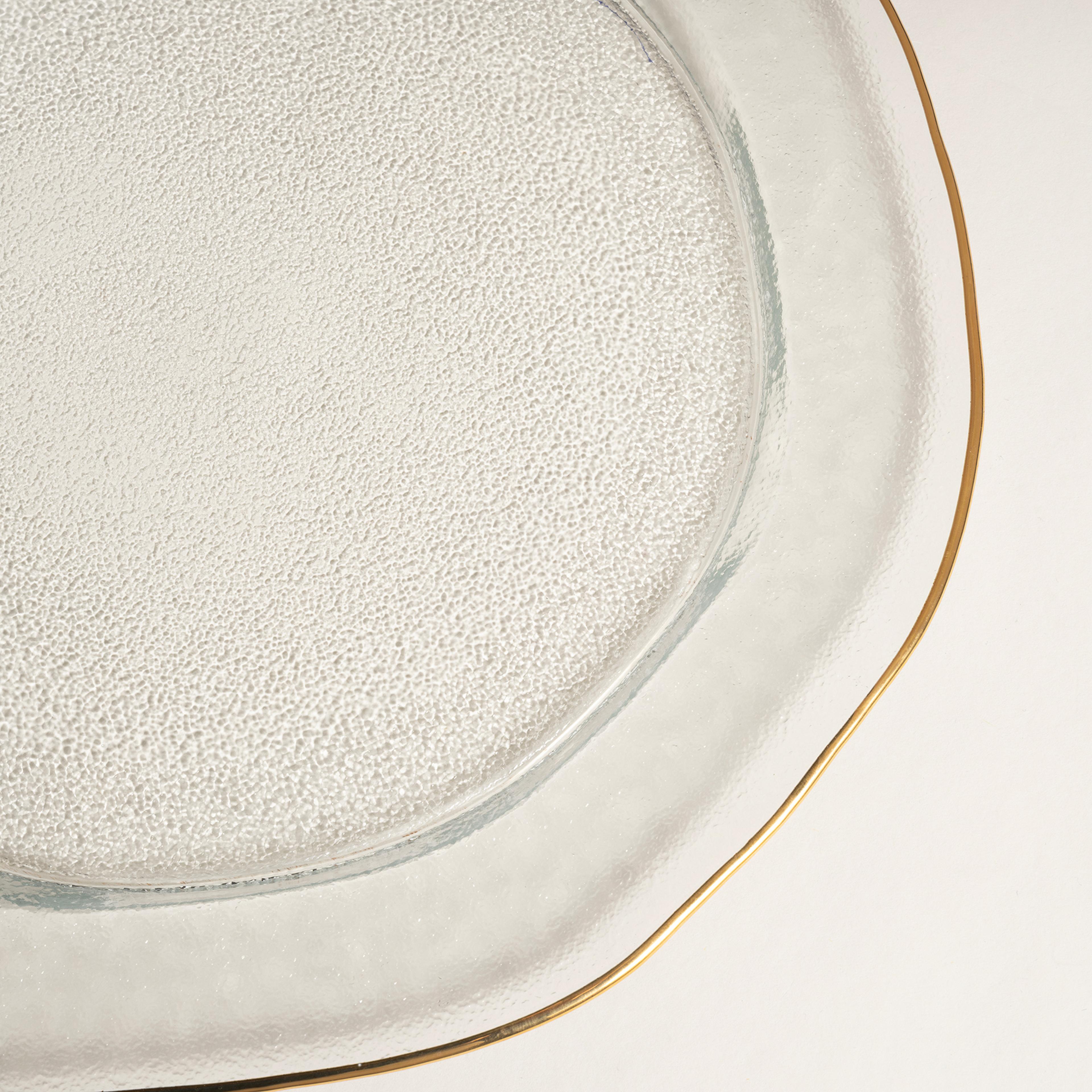 Balat Cam Supla 33x33x2,5 Cm Şeffaf - Altın