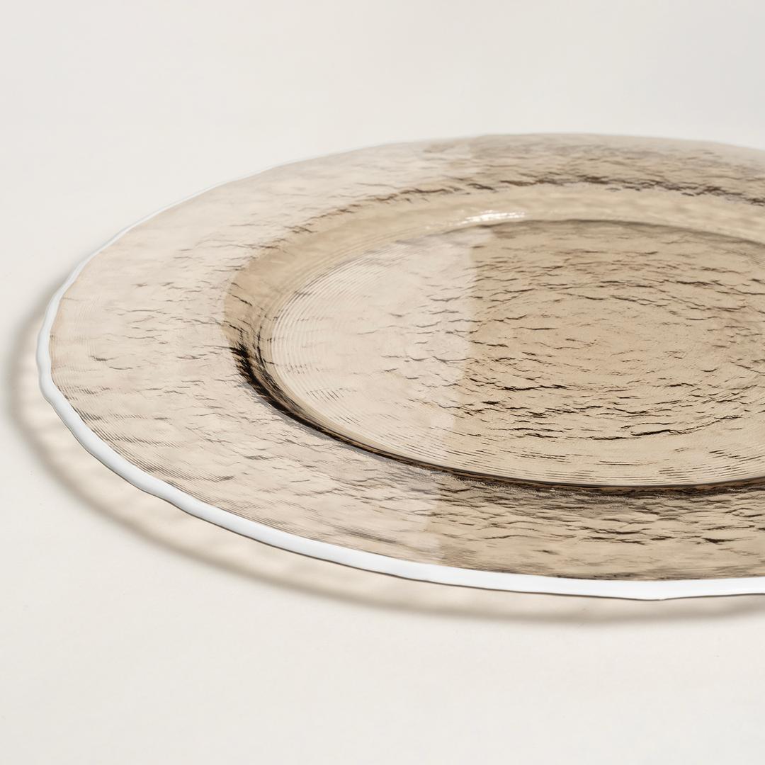 Balat Cam Supla 33x33x2,5 Cm Beyaz - Bej