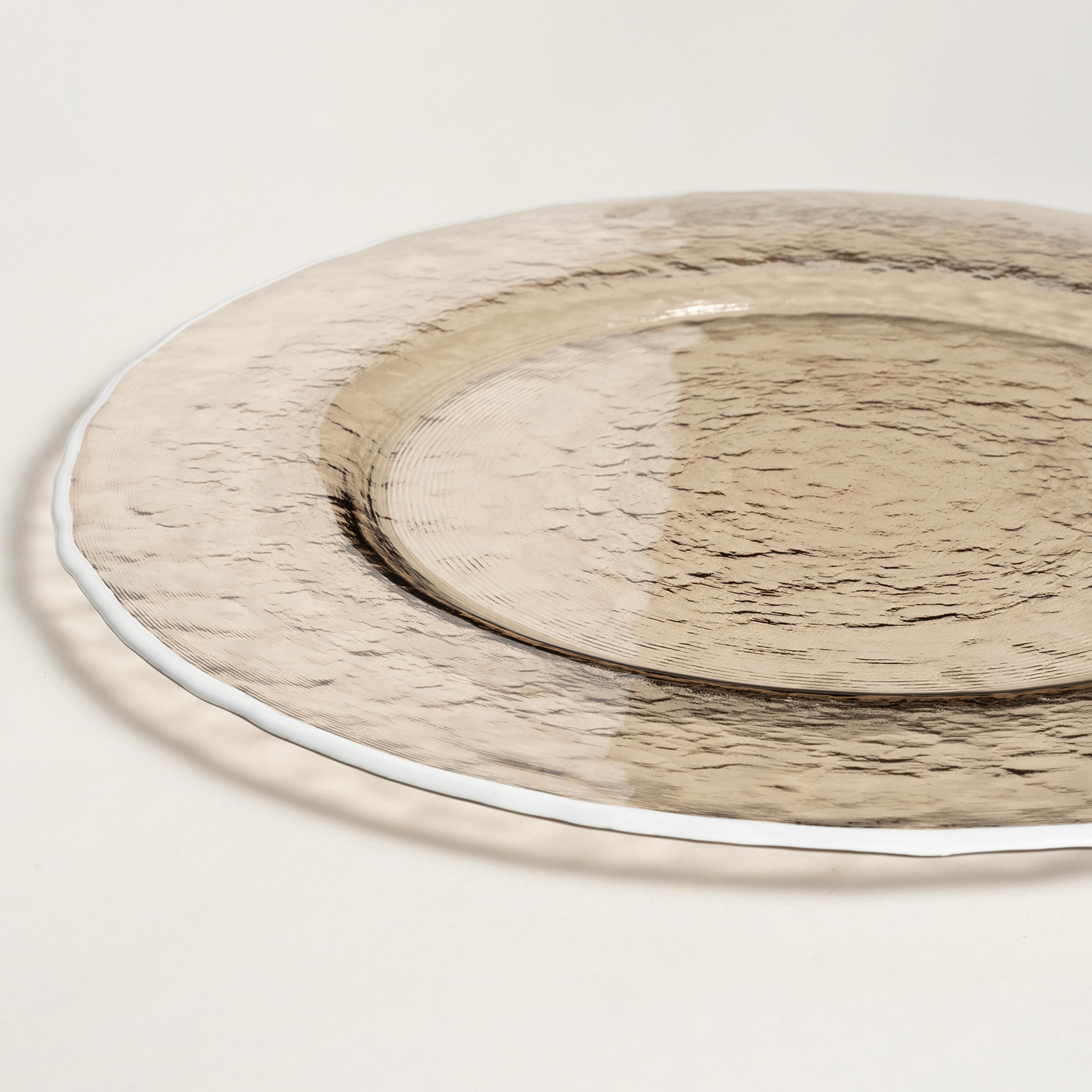 Balat Cam Supla 33x33x2,5 Cm Beyaz - Bej