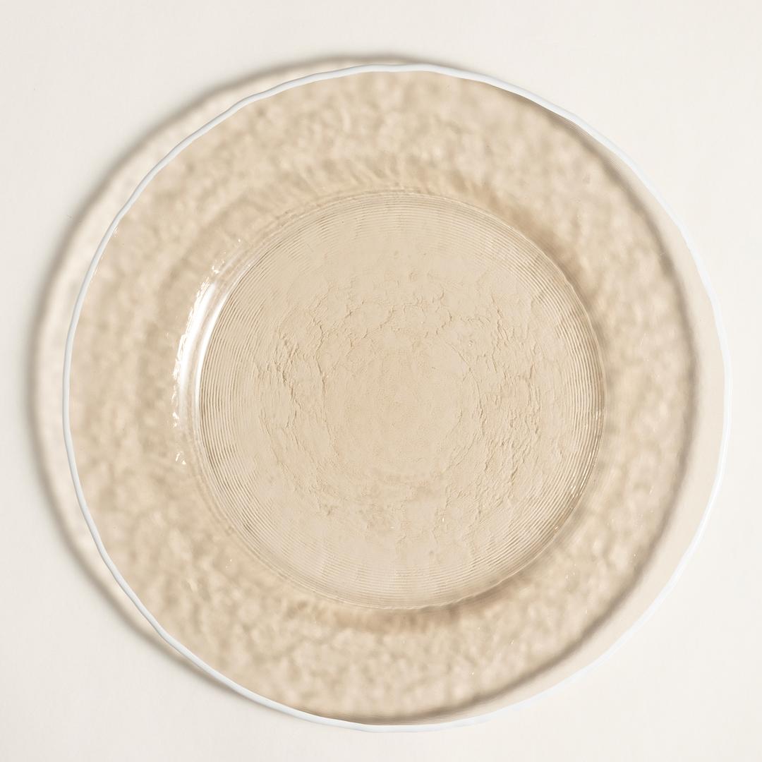 Balat Cam Supla 33x33x2,5 Cm Beyaz - Bej