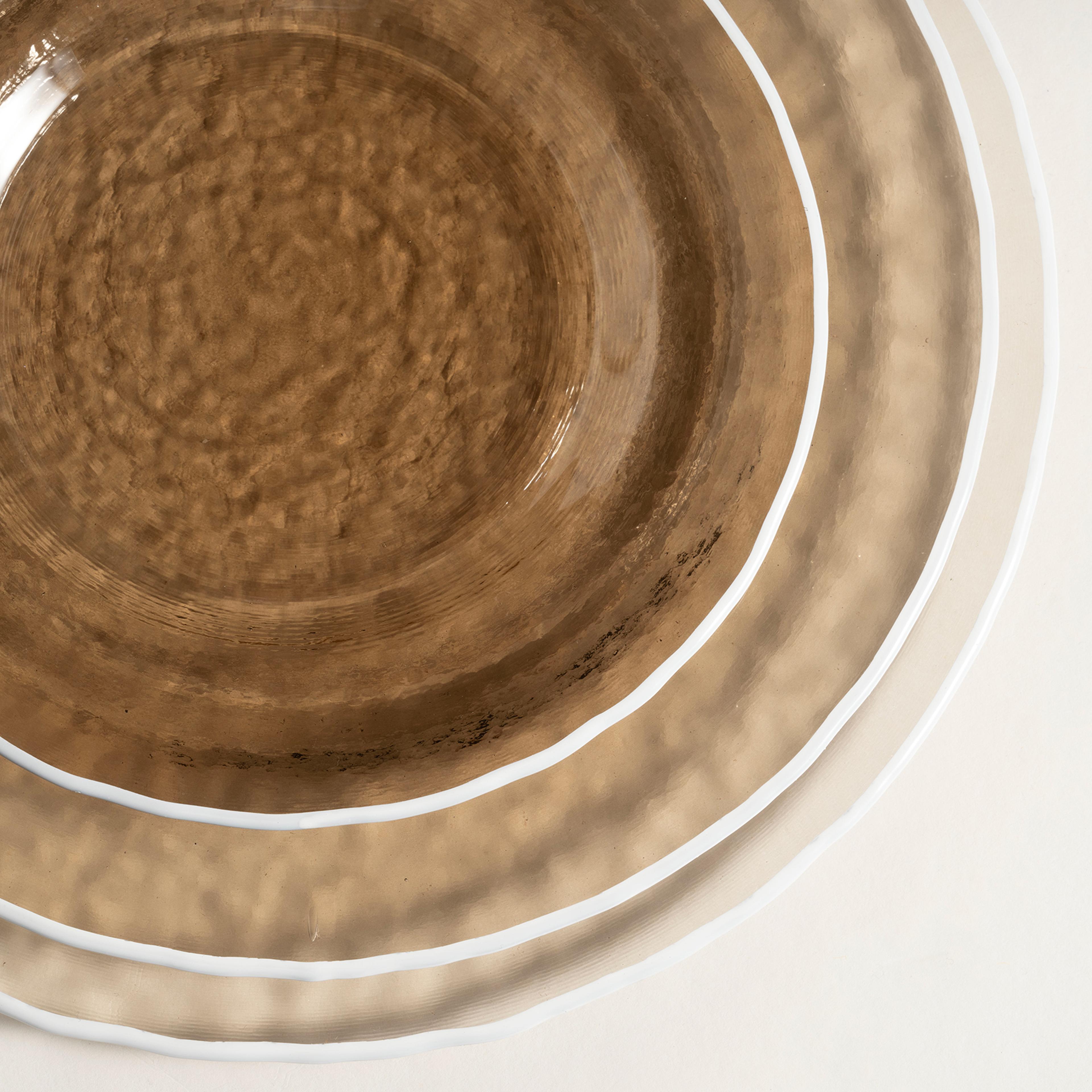 Balat Cam Servis Tabağı 28x28x2,2 Cm Beyaz - Bej