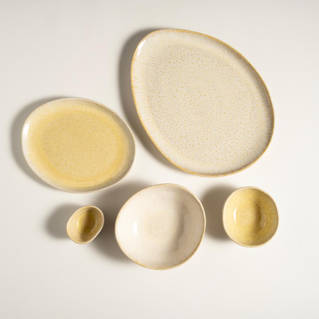 Fonte Stoneware Kase 15.5x14.5x5 Cm Sarı