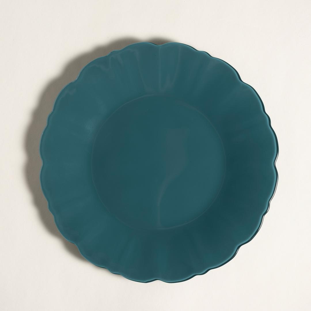 Balat Cam Servis Tabağı 28x28x2,2 Cm Yeşil