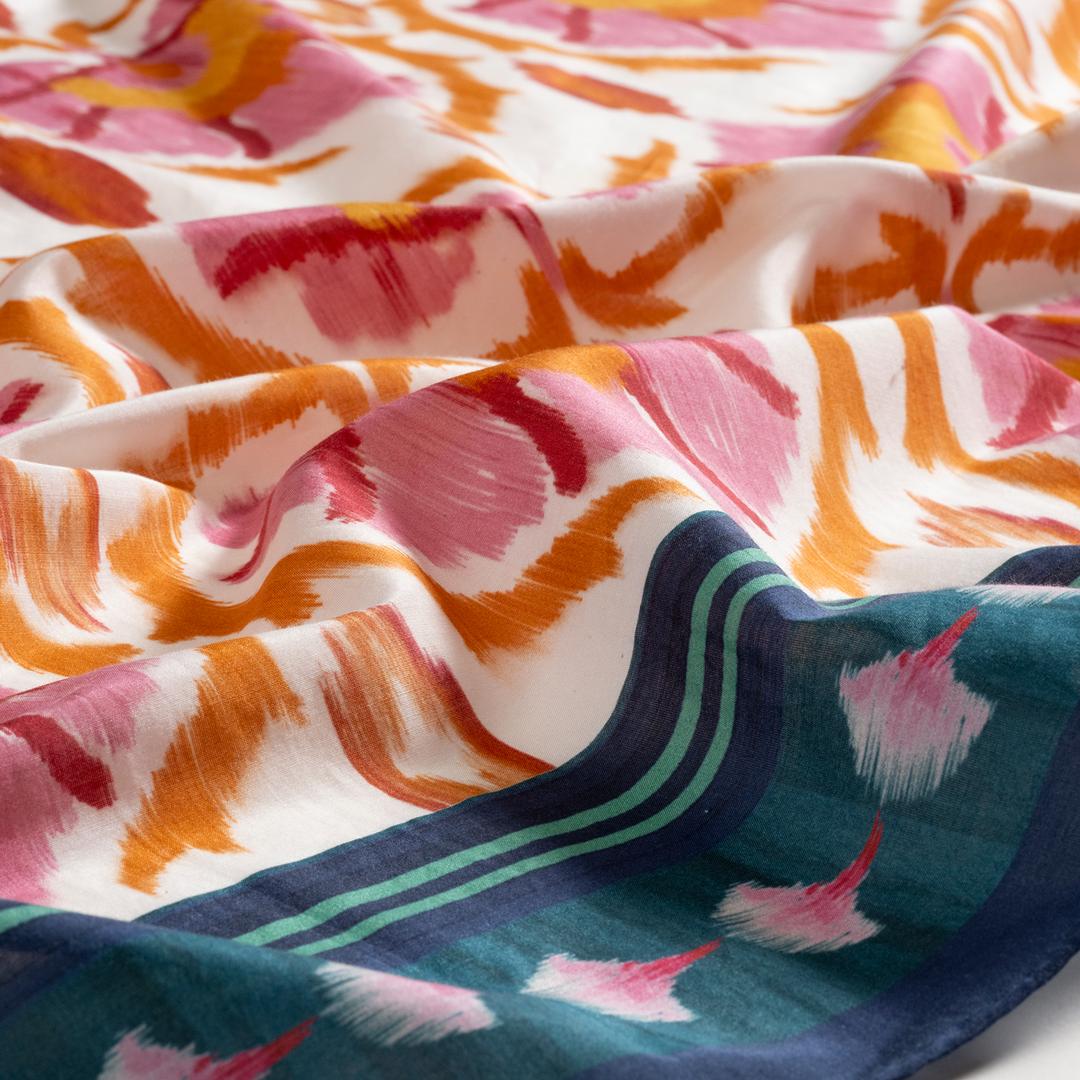 Pera Dijital Baskılı Pamuk Pamuk İpek Pareo 140x140 Cm Renkli