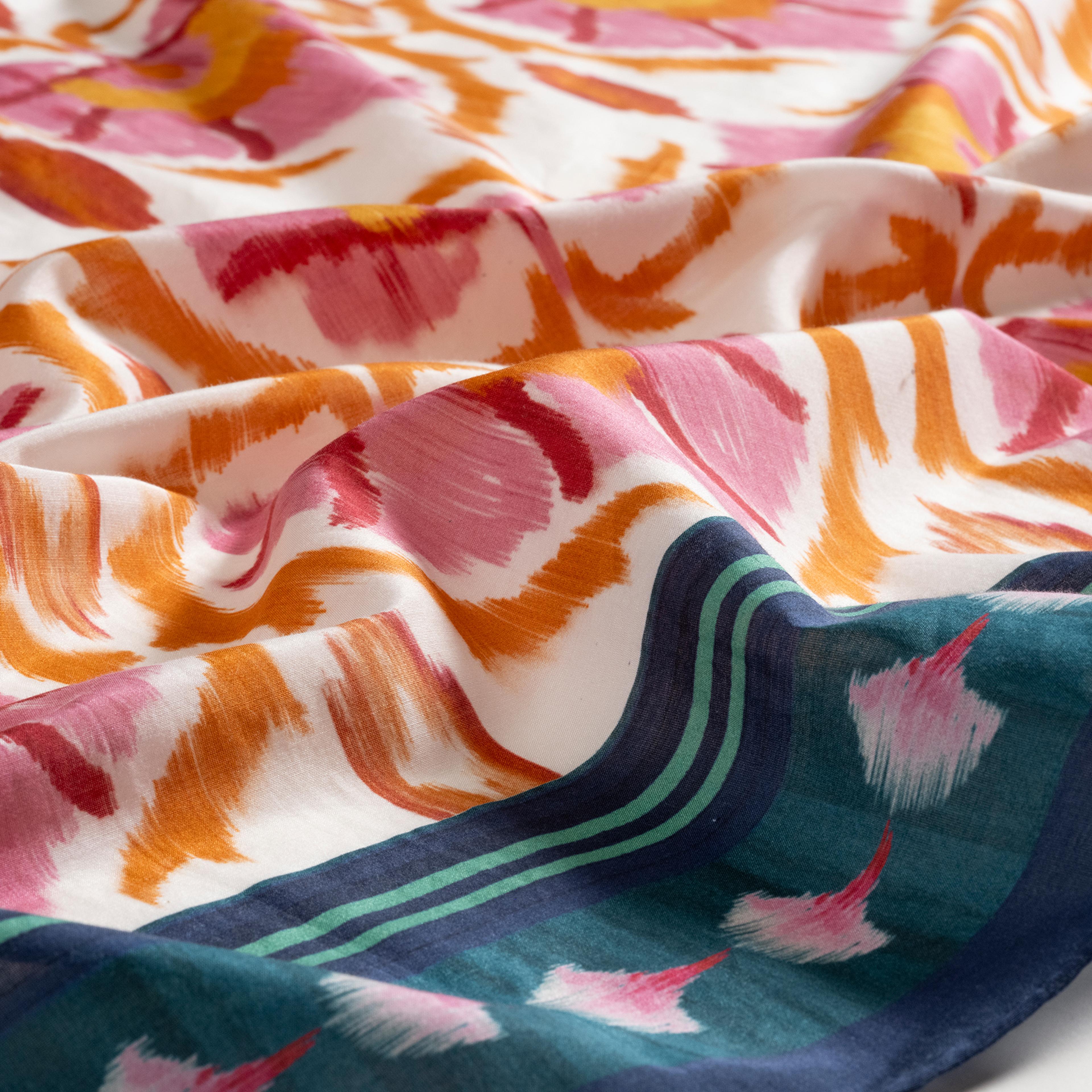 Pera Dijital Baskılı Pamuk Pamuk İpek Pareo 140x140 Cm Renkli