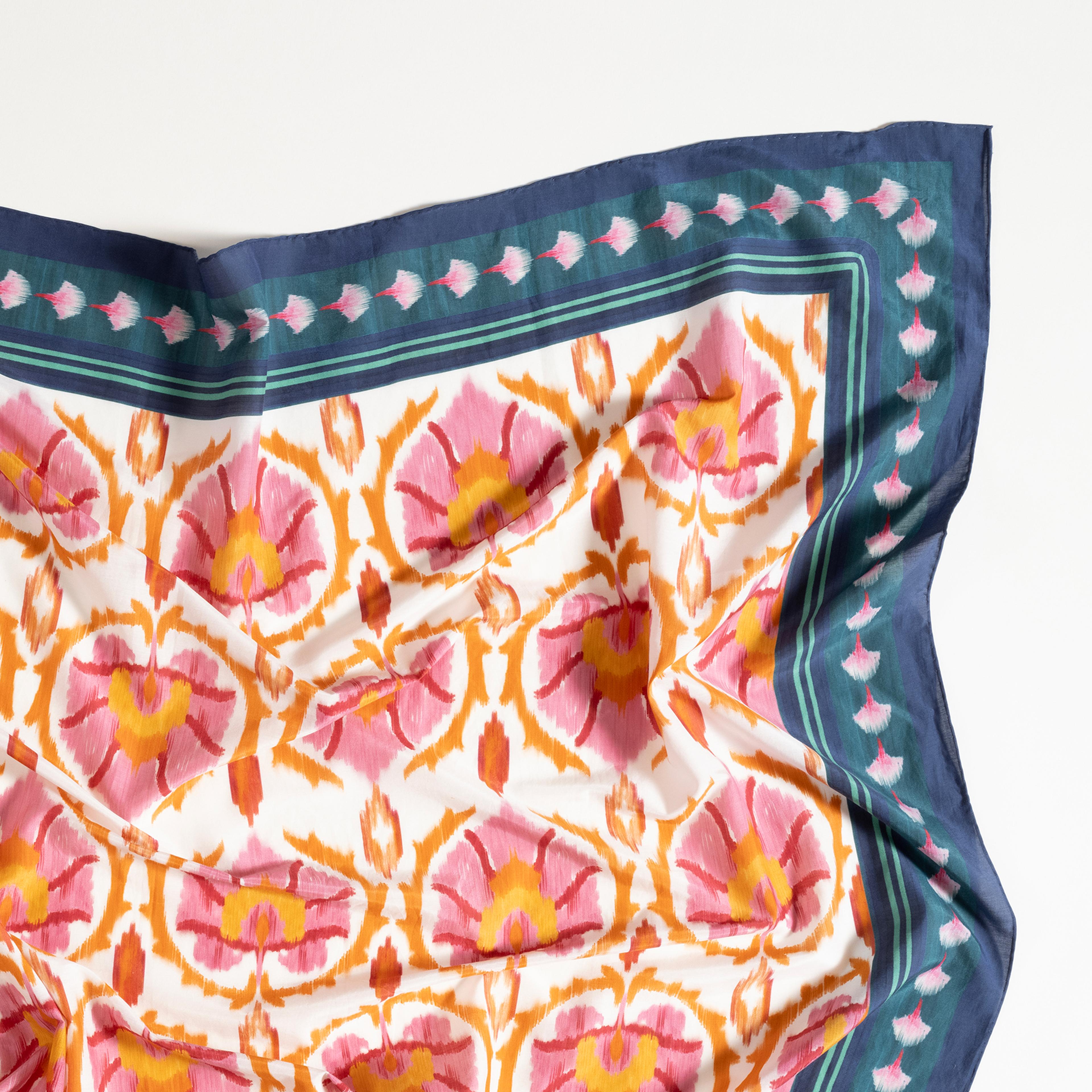 Pera Dijital Baskılı Pamuk Pamuk İpek Pareo 140x140 Cm Renkli