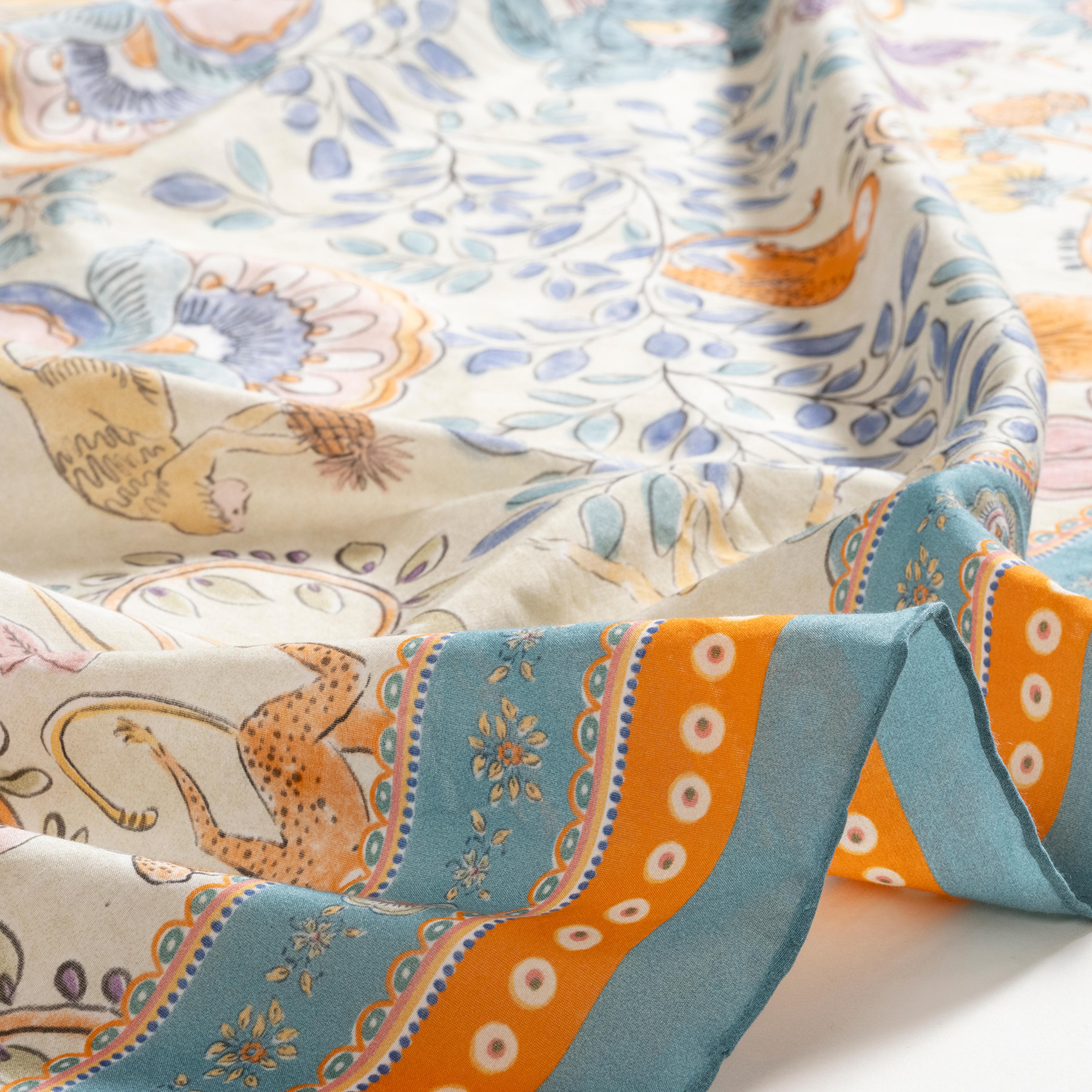 Pera Dijital Baskılı Pamuk Pamuk İpek Pareo 140x140 Cm Renkli