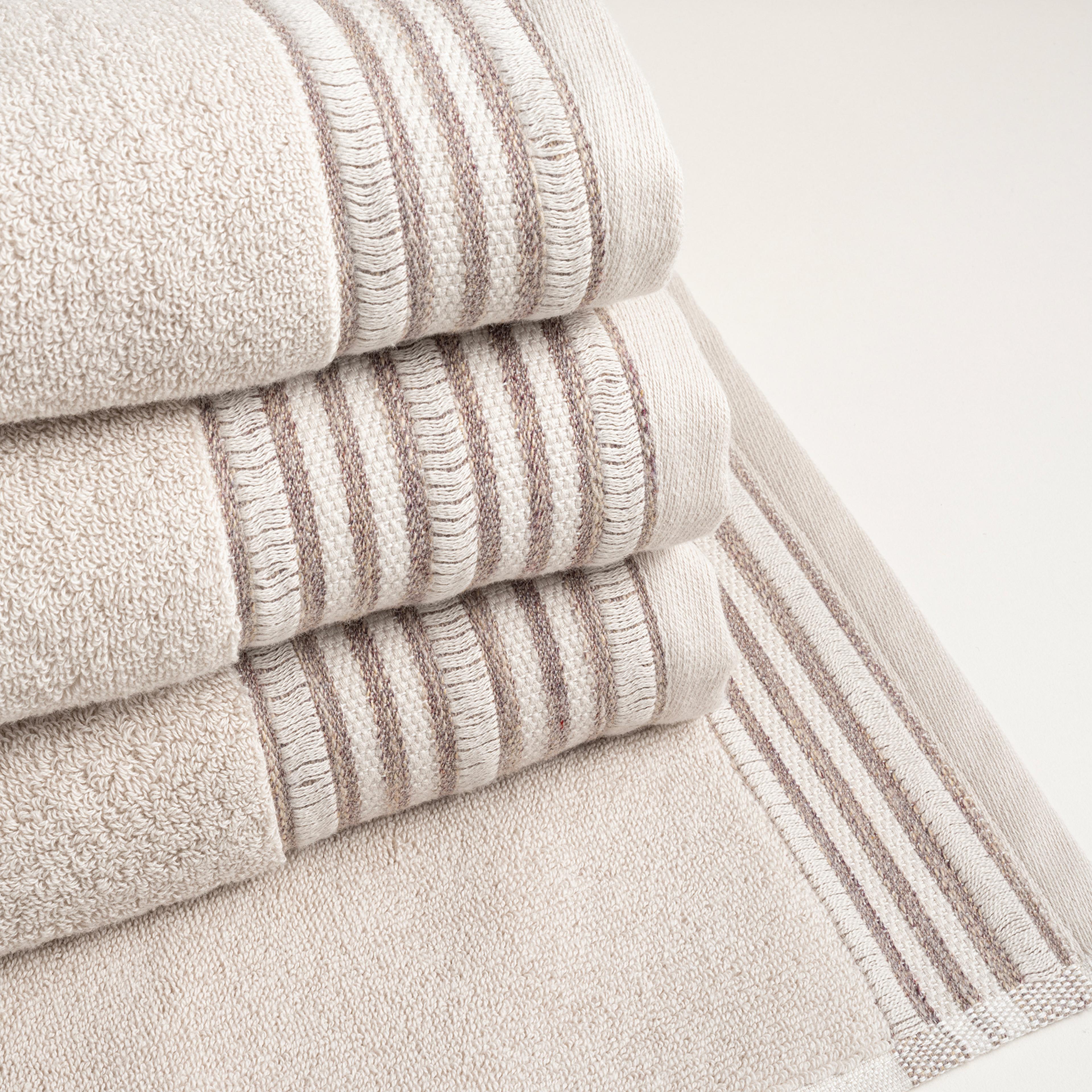 Vıseu Jakar Bordürlü Pamuk %100 Pamuk Banyo Havlusu 90x150 Cm Bej