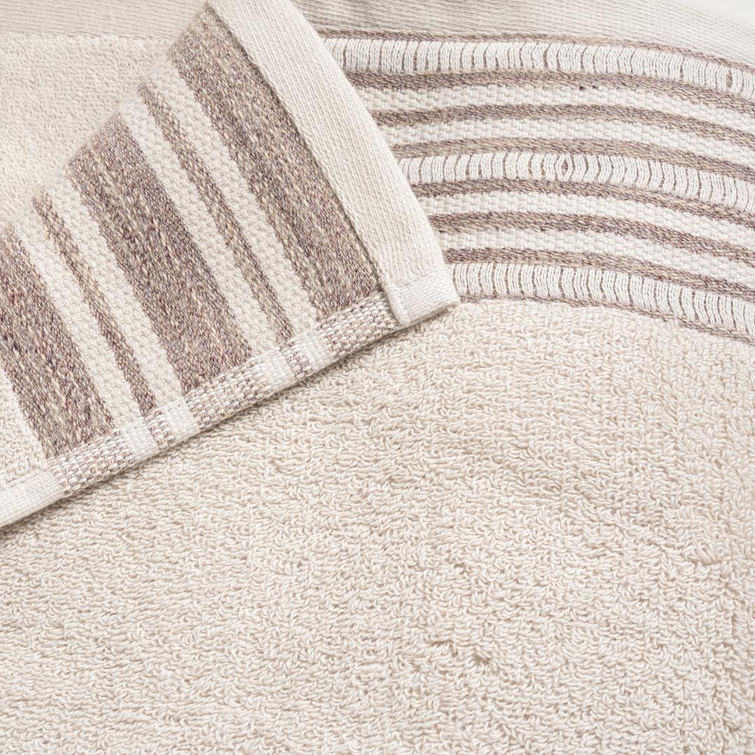 Vıseu Jakar Bordürlü Pamuk %100 Pamuk Banyo Havlusu 90x150 Cm Bej