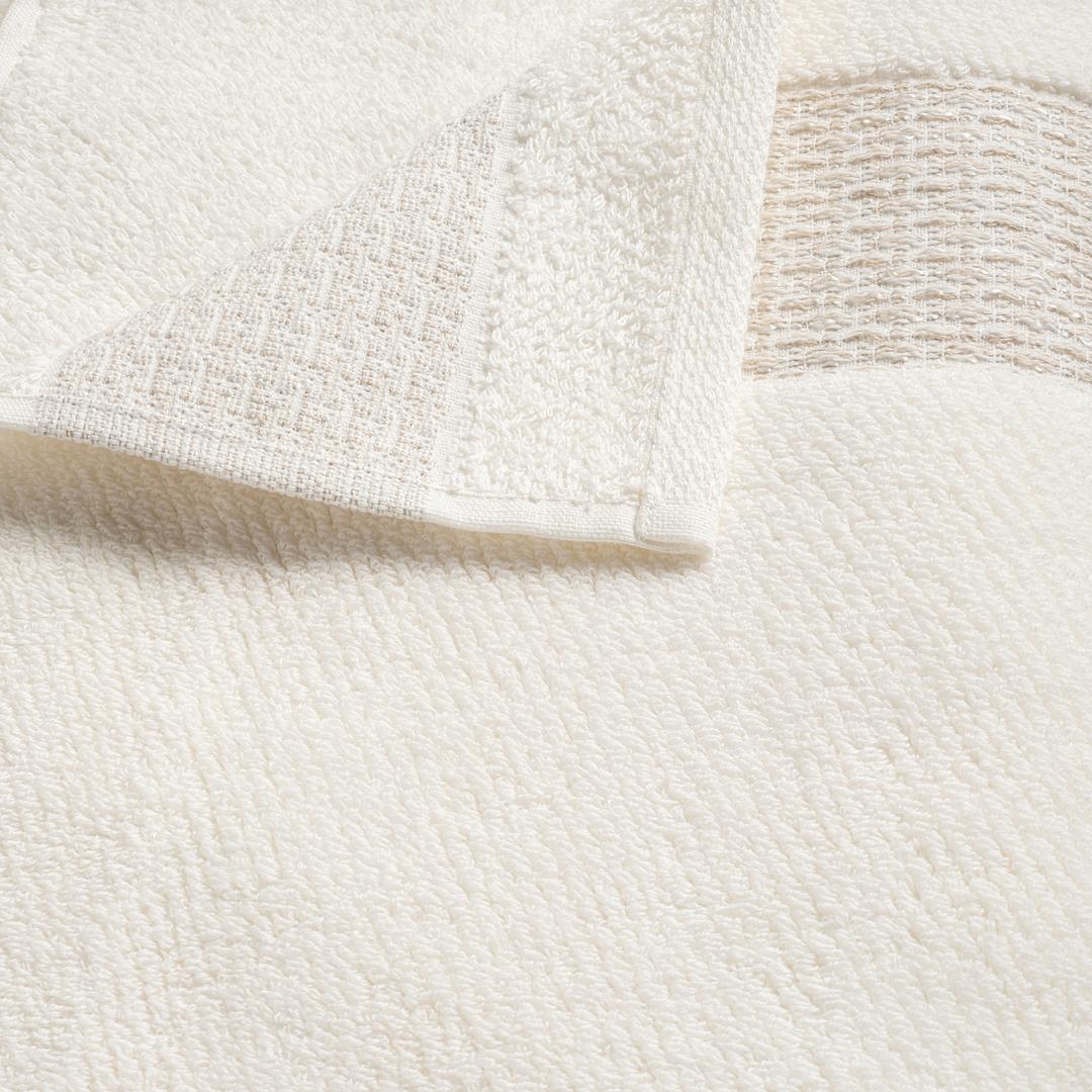 Vıseu Verevli Jakar Bordürlü Pamuk %100 Pamuk Banyo Havlusu 90x150 Cm Ekru