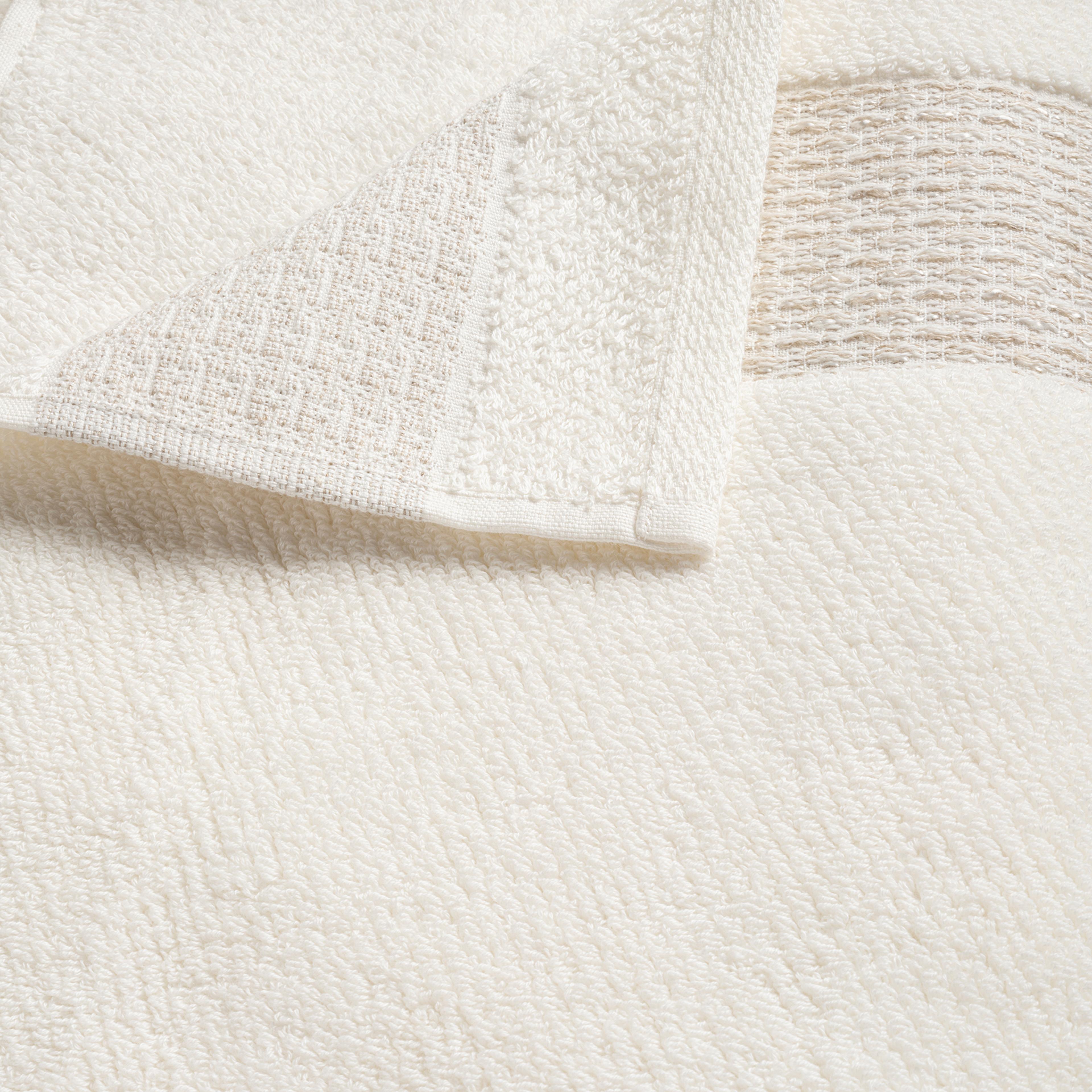 Vıseu Verevli Jakar Bordürlü Pamuk %100 Pamuk Banyo Havlusu 90x150 Cm Ekru