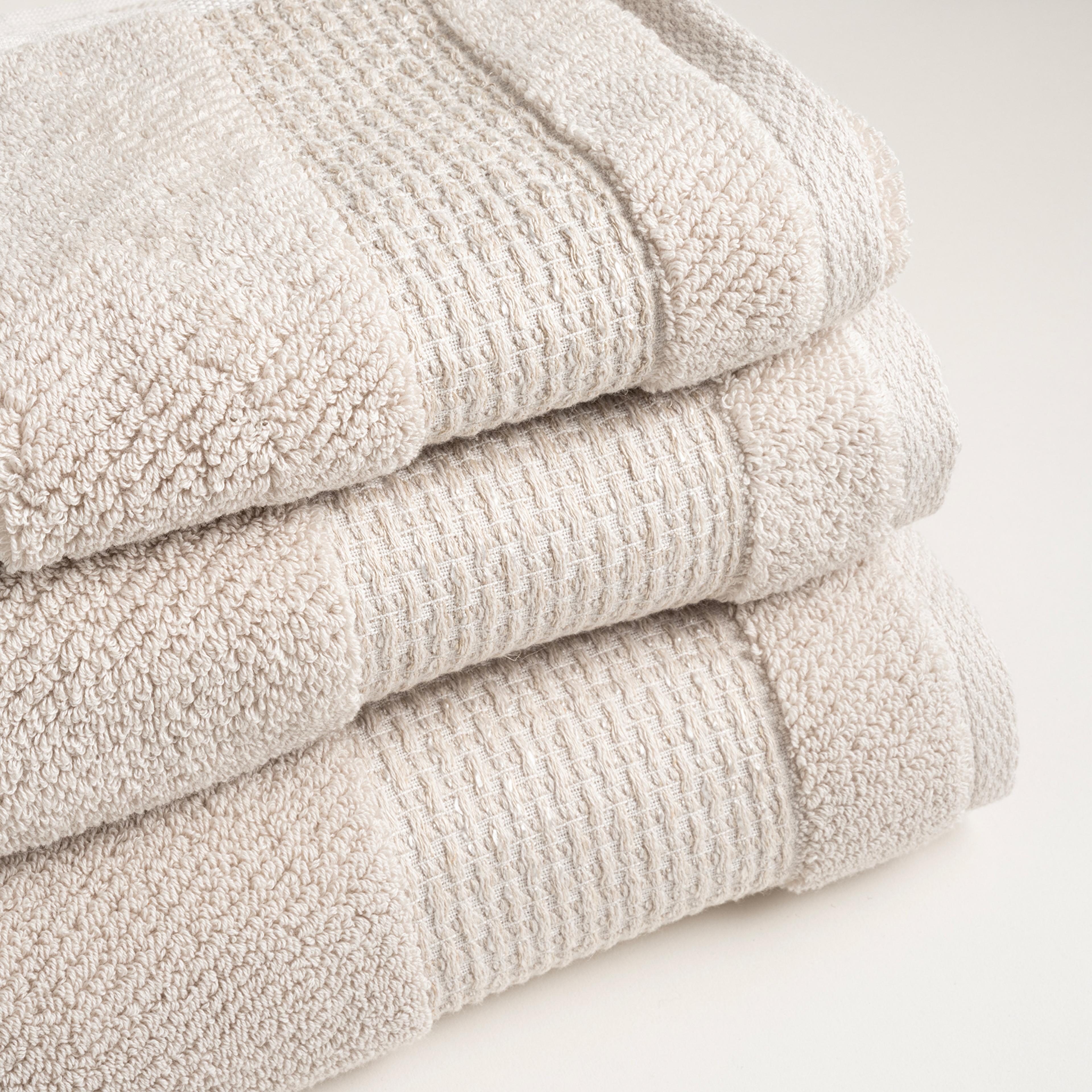 Vıseu Verevli Jakar Bordürlü Pamuk %100 Pamuk Banyo Havlusu 90x150 Cm Bej