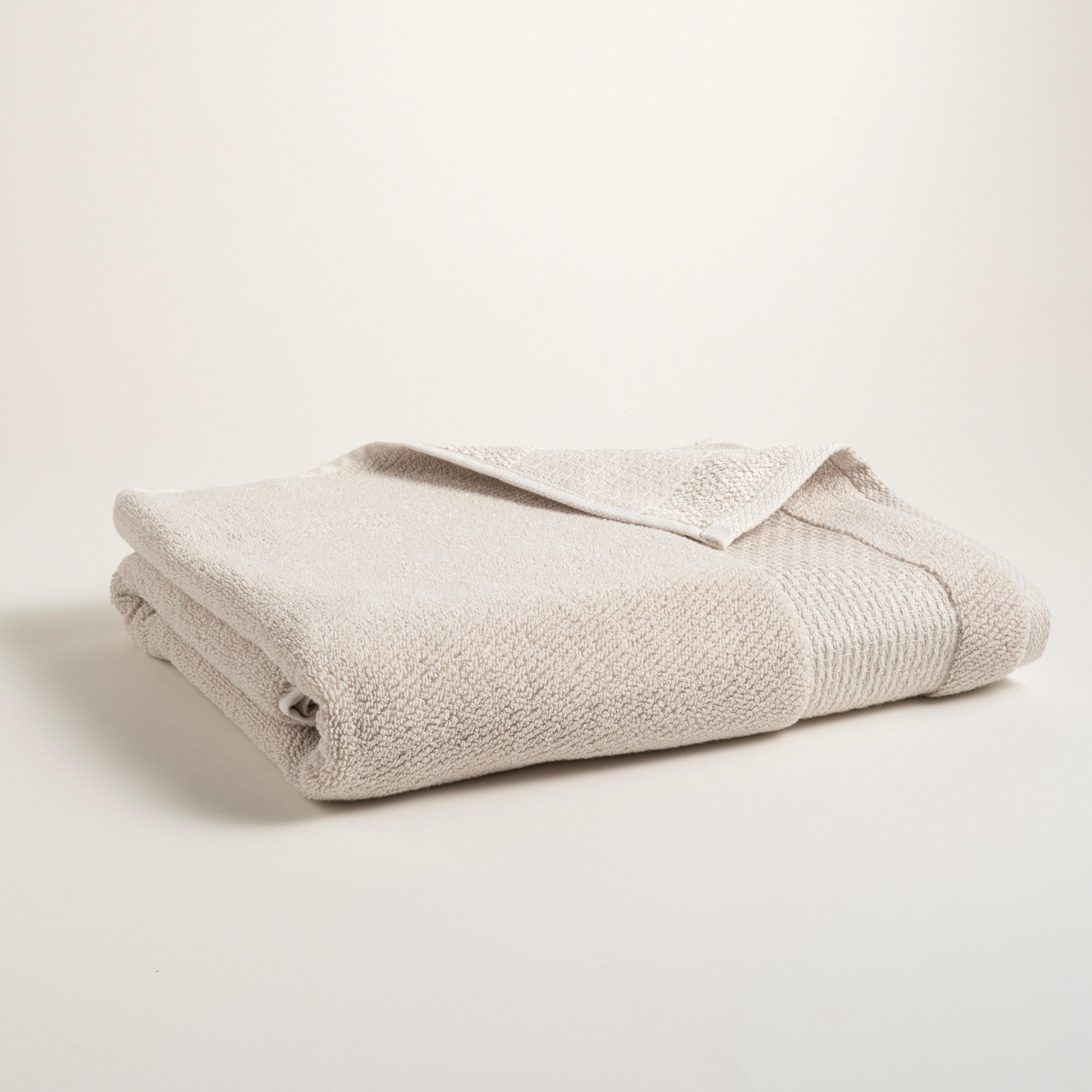 Vıseu Verevli Jakar Bordürlü Pamuk %100 Pamuk Banyo Havlusu 90x150 Cm Bej