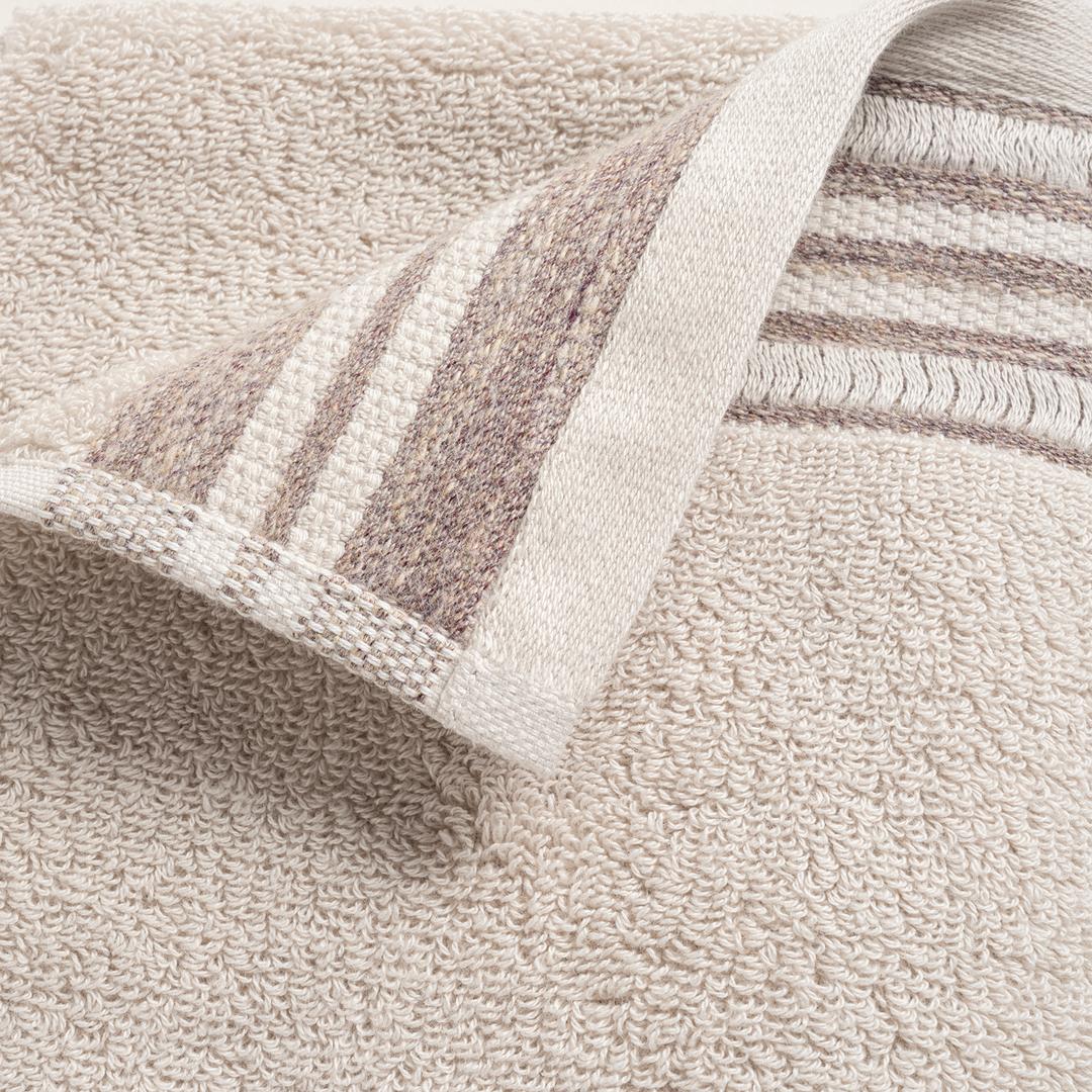 Vıseu Jakar Bordürlü Pamuk %100 Pamuk El Havlusu 30x50 Cm Bej