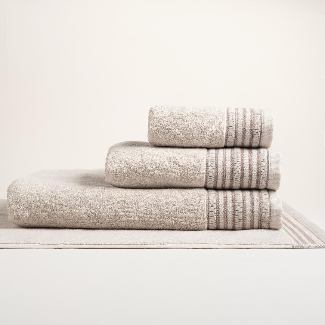 Vıseu Jakar Bordürlü Pamuk %100 Pamuk El Havlusu 30x50 Cm Bej