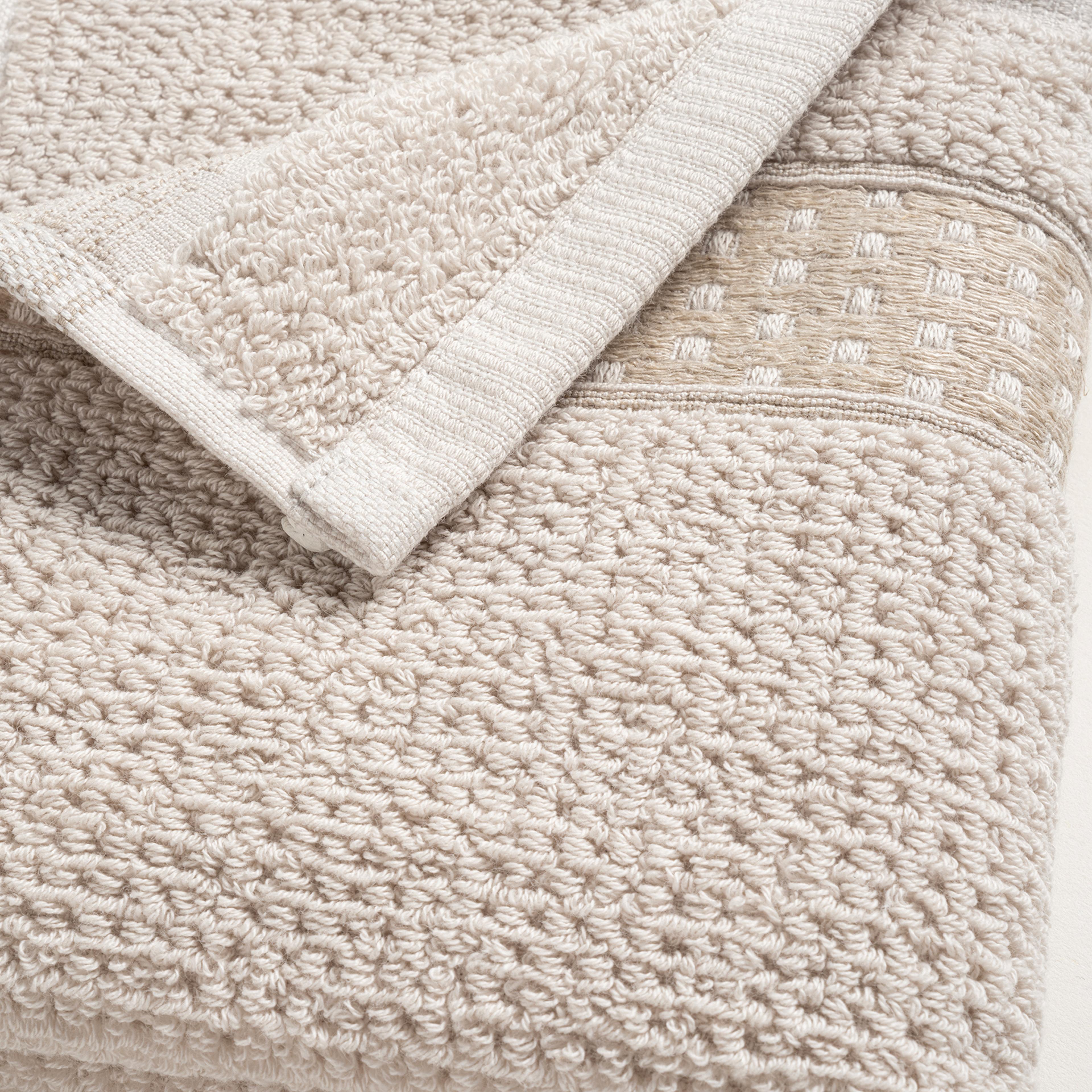 Vıseu Dar Jakar Bordürlü Pamuk %100 Pamuk Yüz Havlusu 50x90 Cm Bej