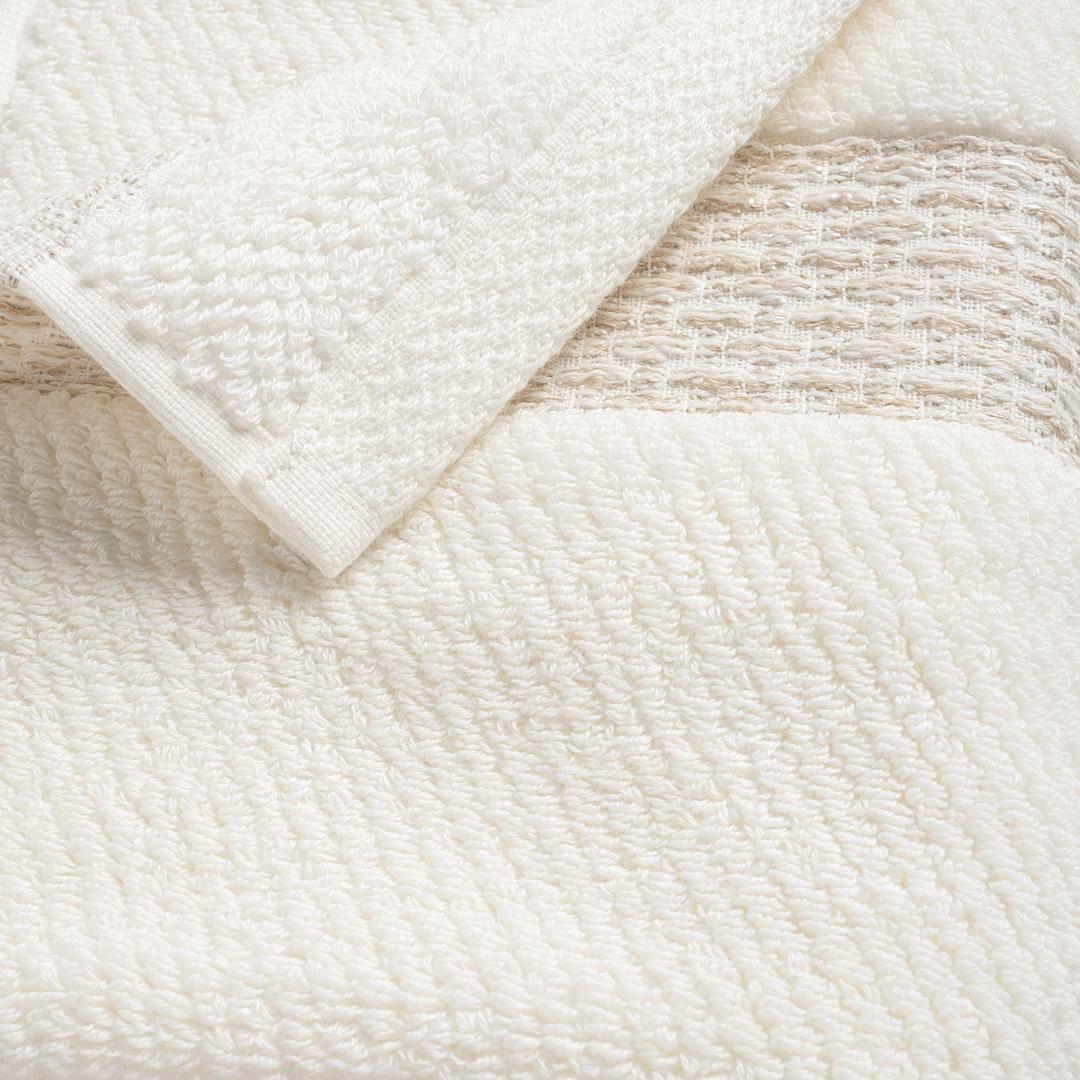 Vıseu Verevli Jakar Bordürlü Pamuk %100 Pamuk El Havlusu 30x50 Cm Ekru