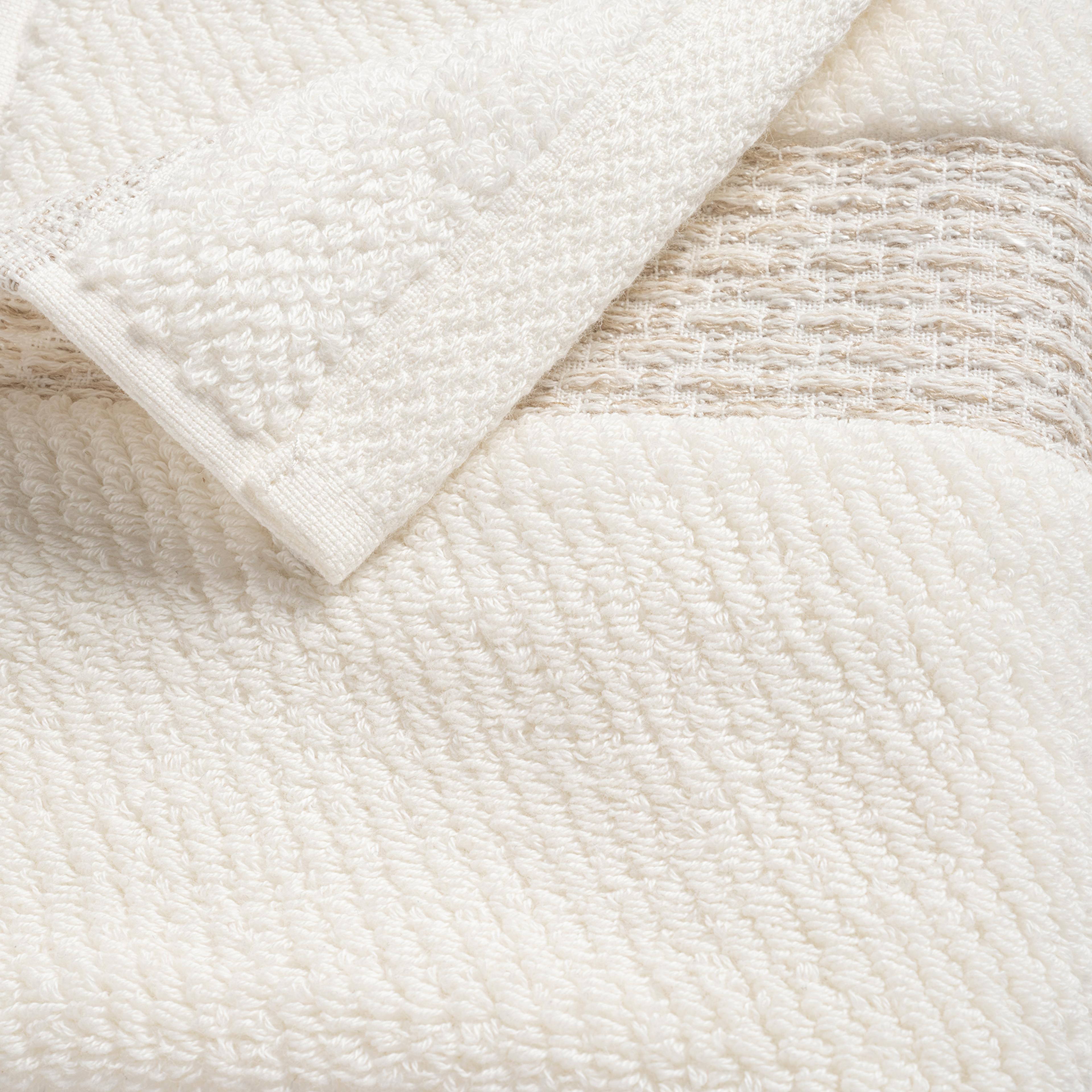 Vıseu Verevli Jakar Bordürlü Pamuk %100 Pamuk El Havlusu 30x50 Cm Ekru