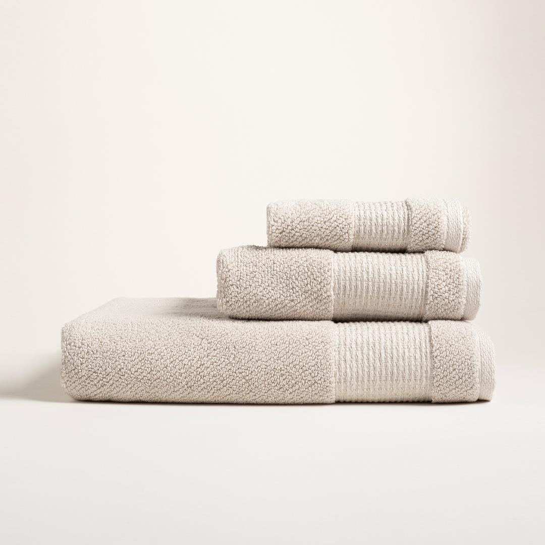 Vıseu Verevli Jakar Bordürlü Pamuk %100 Pamuk El Havlusu 30x50 Cm Bej