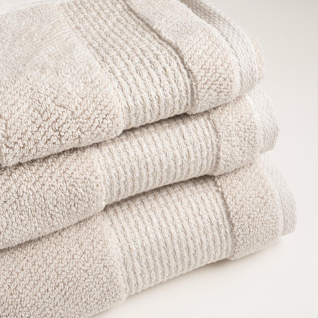 Vıseu Verevli Jakar Bordürlü Pamuk %100 Pamuk El Havlusu 30x50 Cm Bej