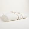 Vıseu Kenar Jakar Bordürlü Pamuk %100 Pamuk Ayak Havlusu 50x80 Cm Bej