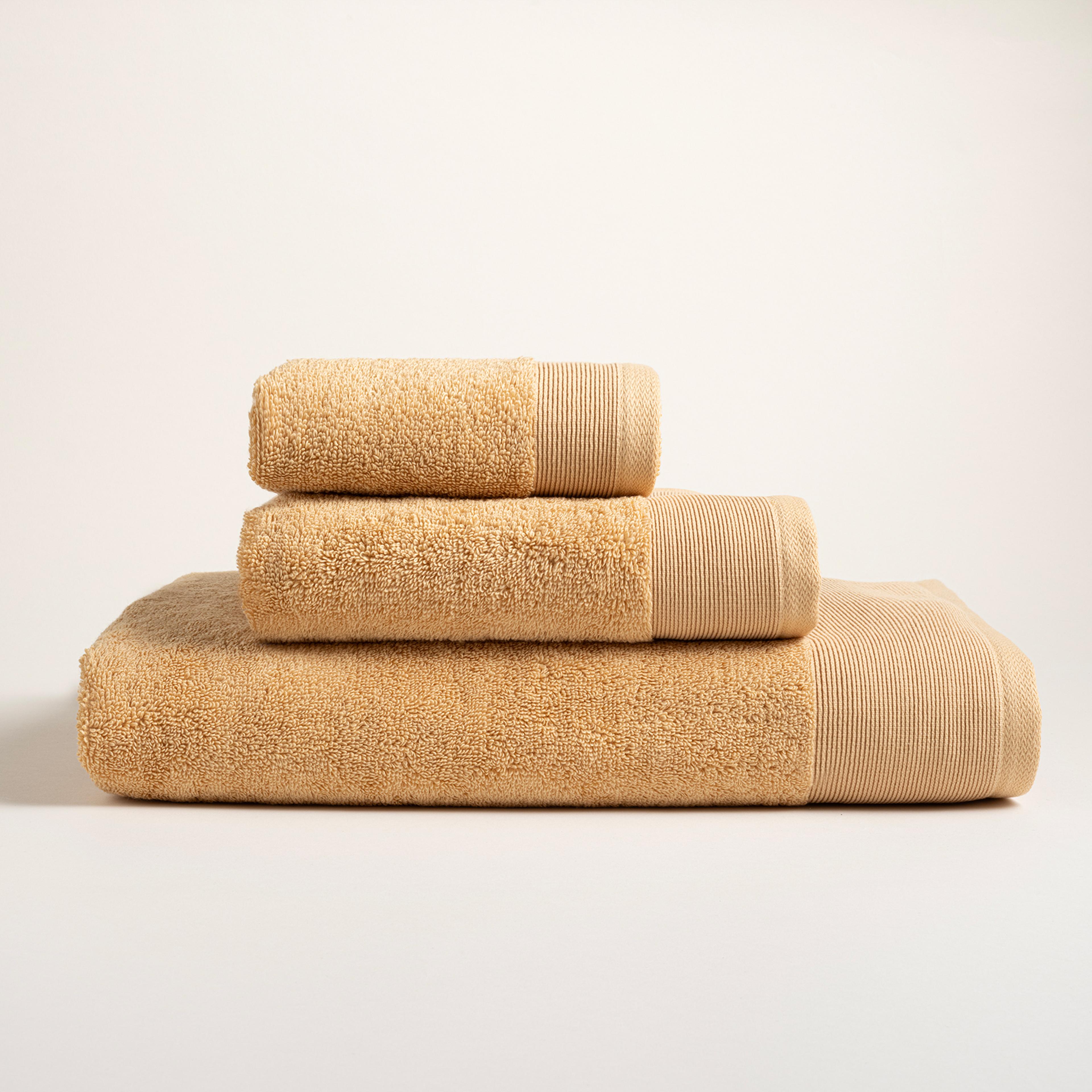 Solıd Bordürlü Pamuk %100 Pamuk El Havlusu 30x50 Cm Sarı