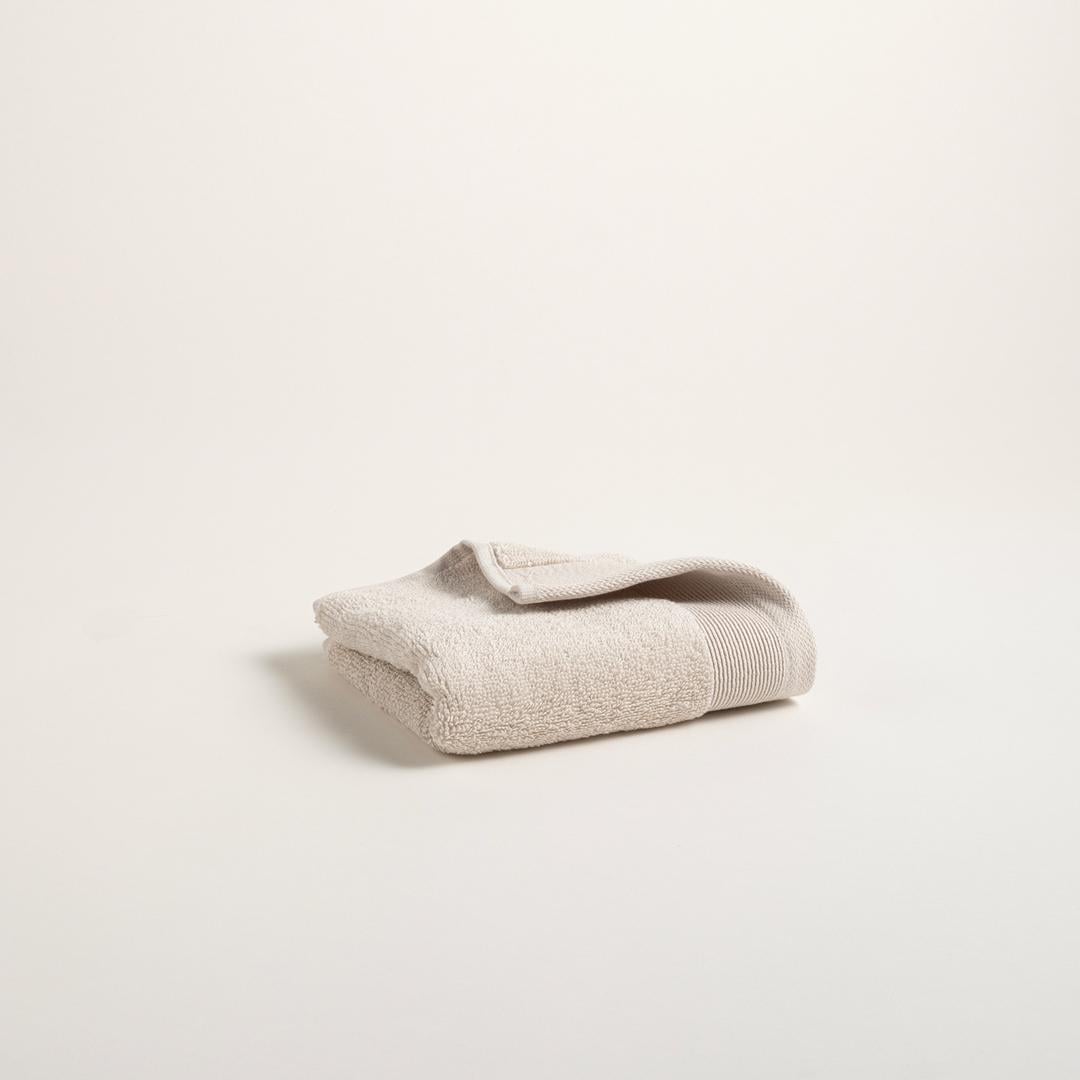 Solıd Bordürlü Pamuk %100 Pamuk El Havlusu 30x50 Cm Krem