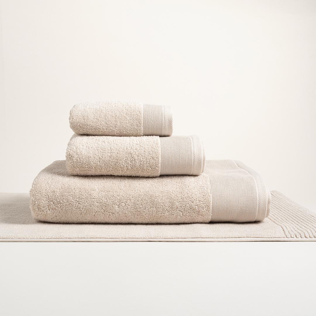 Solıd Bordürlü Pamuk %100 Pamuk El Havlusu 30x50 Cm Krem