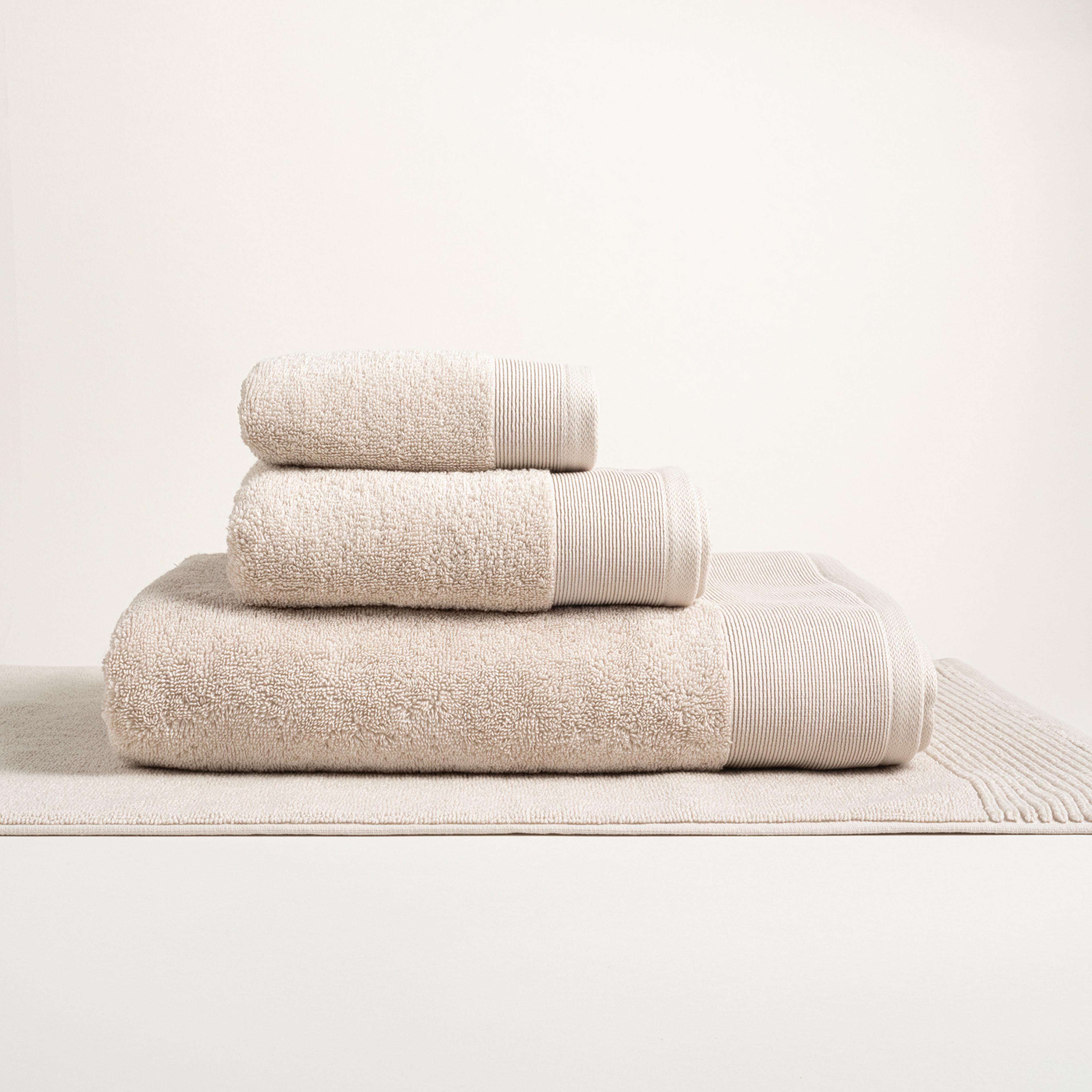 Solıd Bordürlü Pamuk %100 Pamuk El Havlusu 30x50 Cm Krem