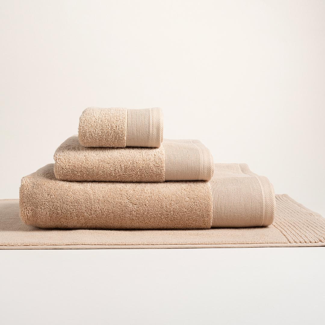 Solıd Bordürlü Pamuk %100 Pamuk El Havlusu 30x50 Cm Kum Rengı